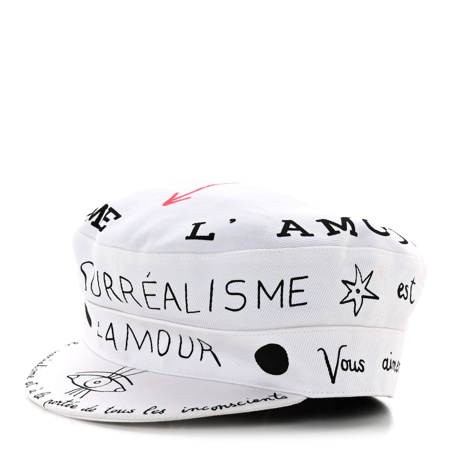 Daydream Words Print Cap Hat 57 White