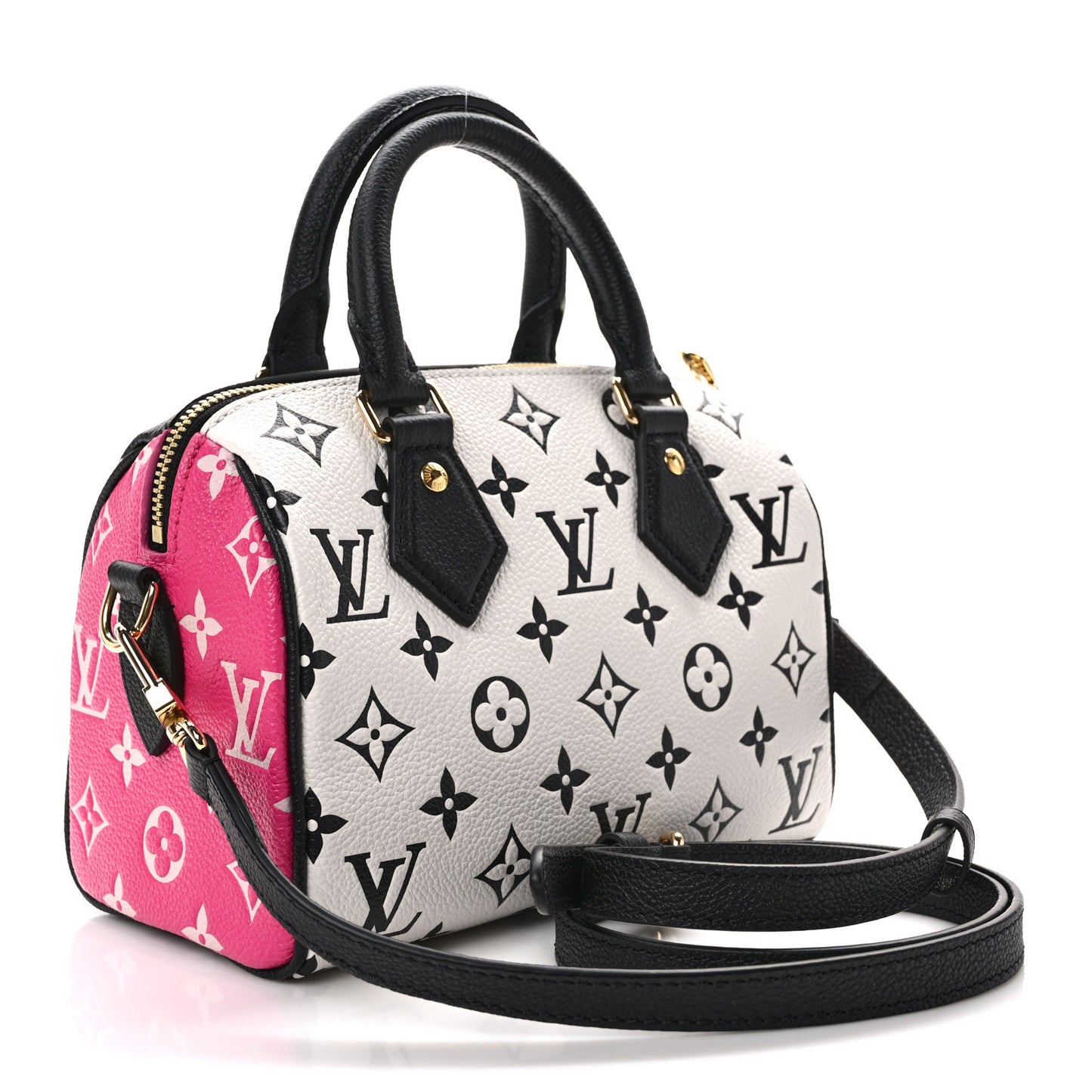 Empreinte Monogram Spring in the City Speedy Bandouliere 20 Black White Pink