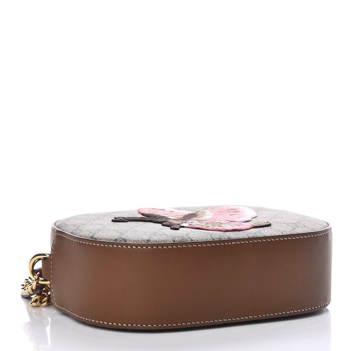 GG Supreme Monogram Butterfly Embroidered Mini Chain Shoulder Bag Beige Tuscany
