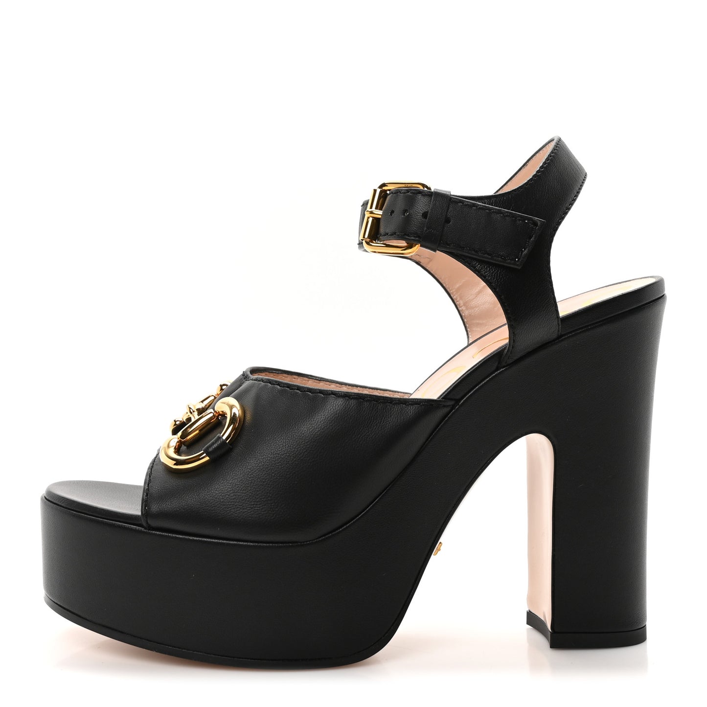 Nappa Charlotte Horsebit 40/135mm Platform Sandals 39 Black