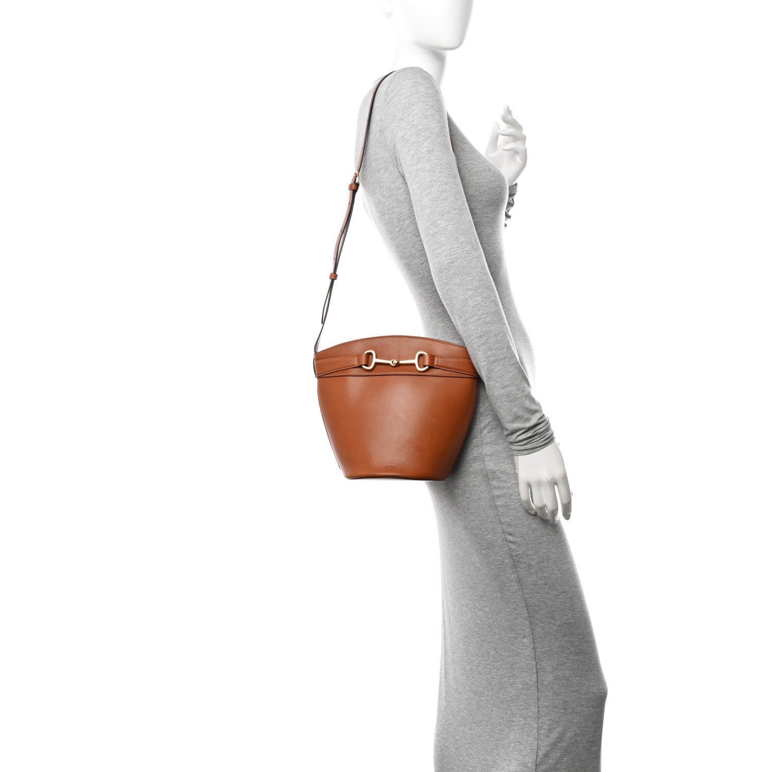 Celine Natural Calfskin Crecy Bucket Bag Tan 2 of 17