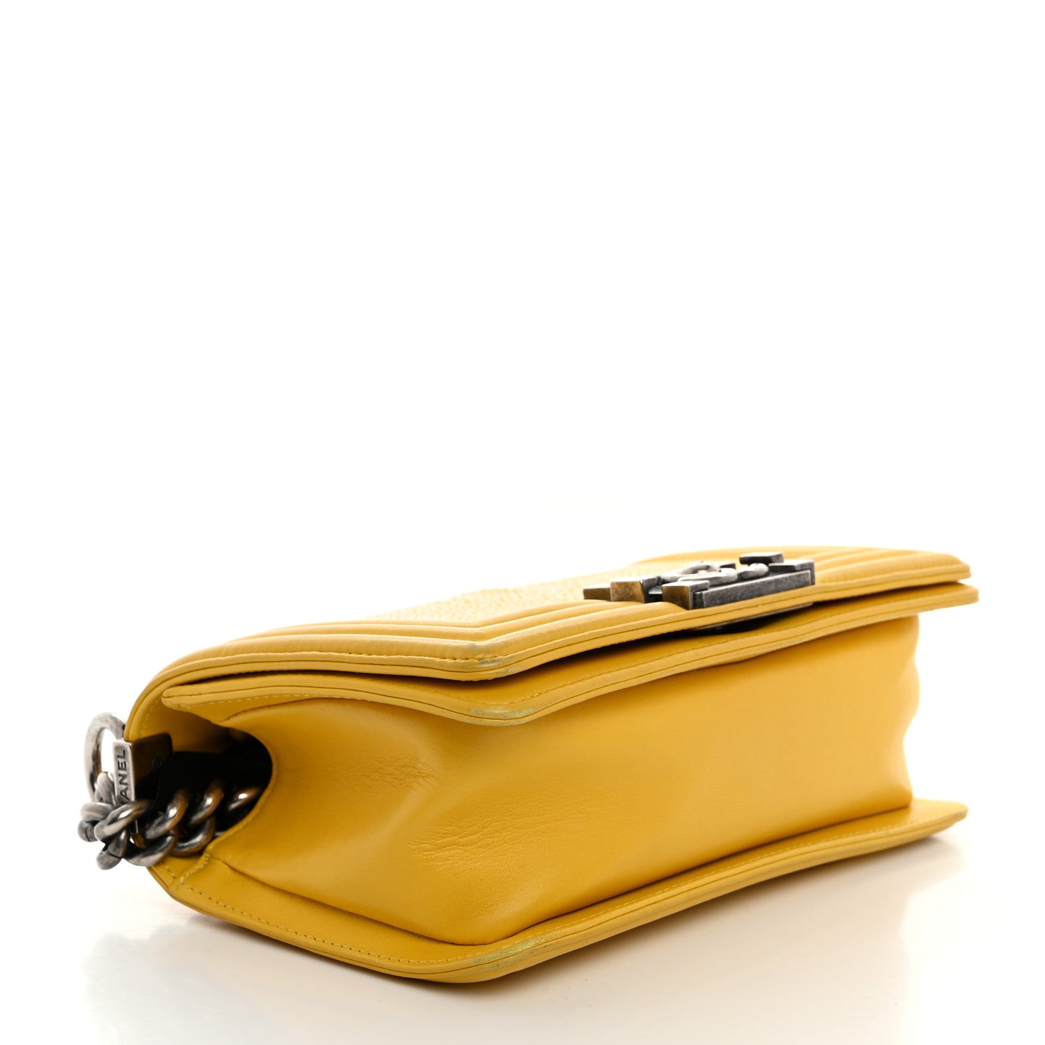 Chanel Galuchat Stingray Small Boy Flap Yellow 4 of 12
