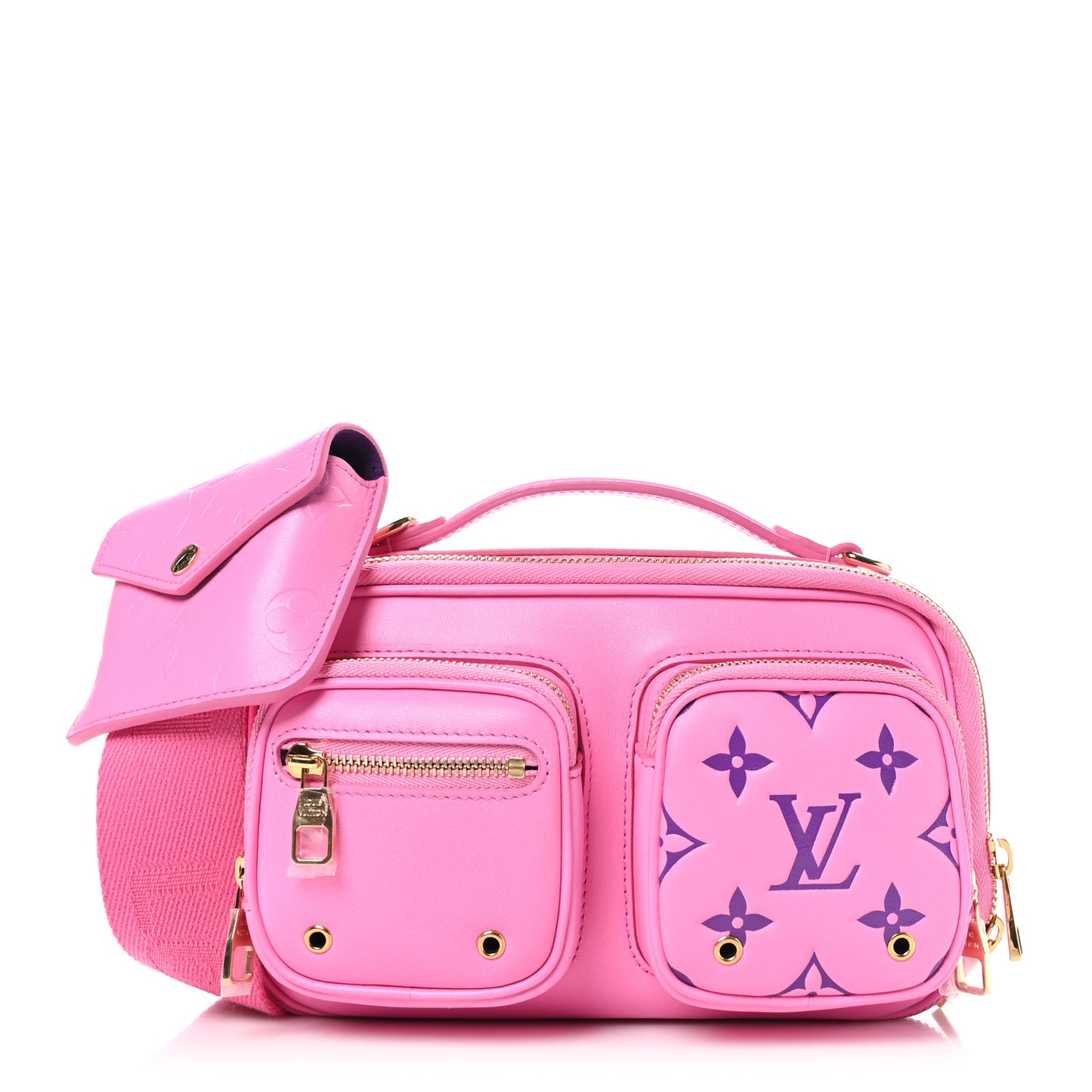 Calfskin Embossed Monogram Vuittamins Utility Crossbody Rose Violet