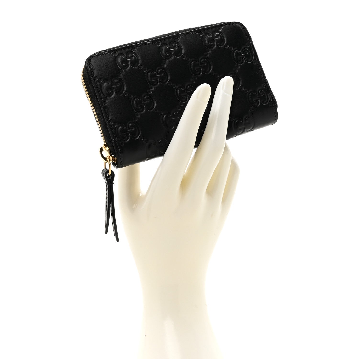 Gucci Guccissima Zip Around Card Case Black 2 of 10