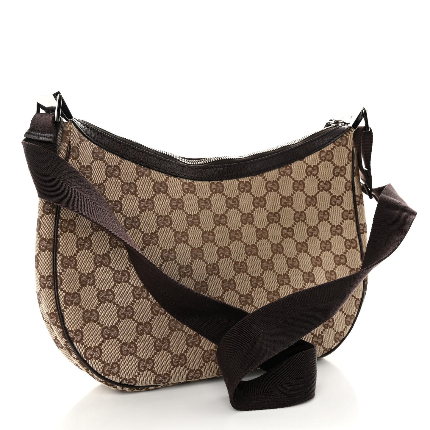Monogram Medium Half Moon Hobo Dark Brown