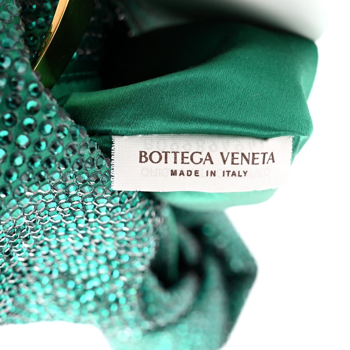 Crystal Embellished Satin Mini Hotfix Jodie Emerald