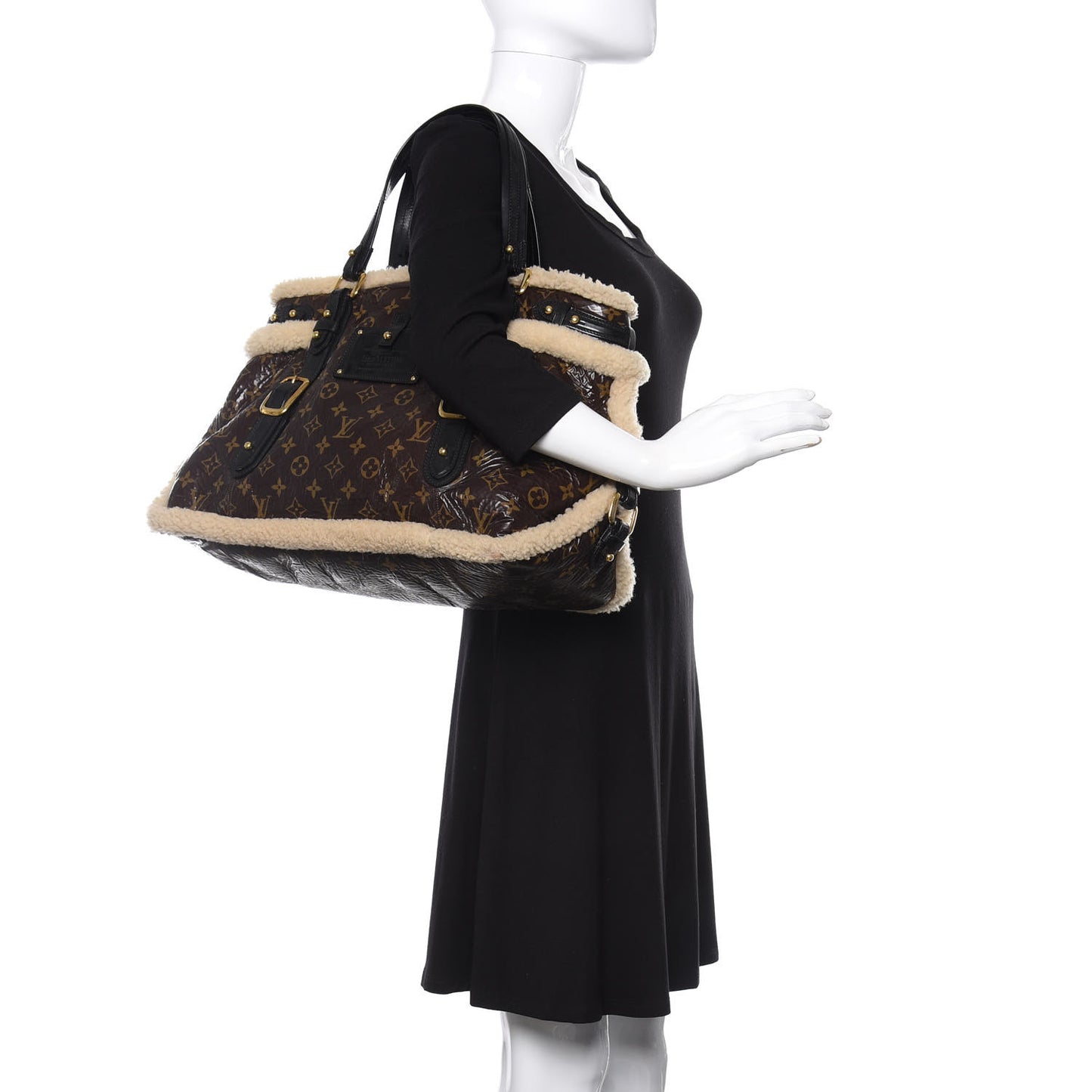 Patent Monogram Shearling Sac Thunder