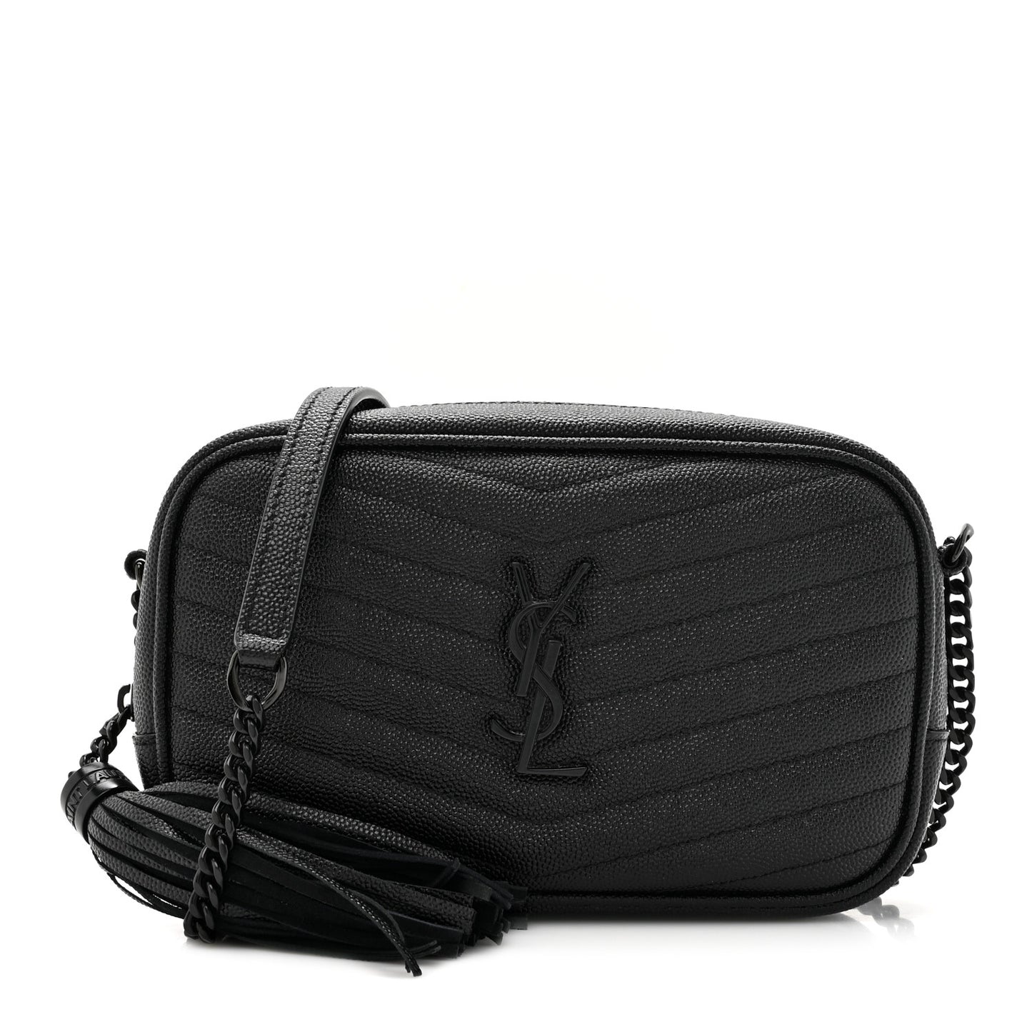 Grain De Poudre Matelasse Monochrome Monogram Mini Lou Camera Bag Black