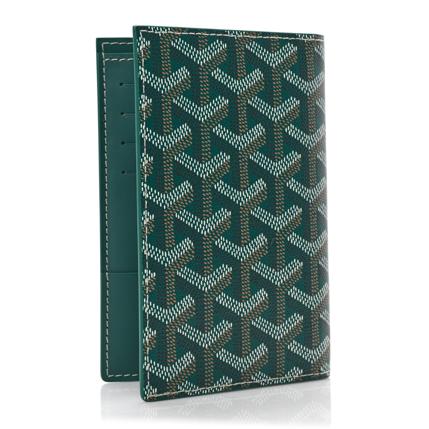 Goyardine Passport Wallet Green