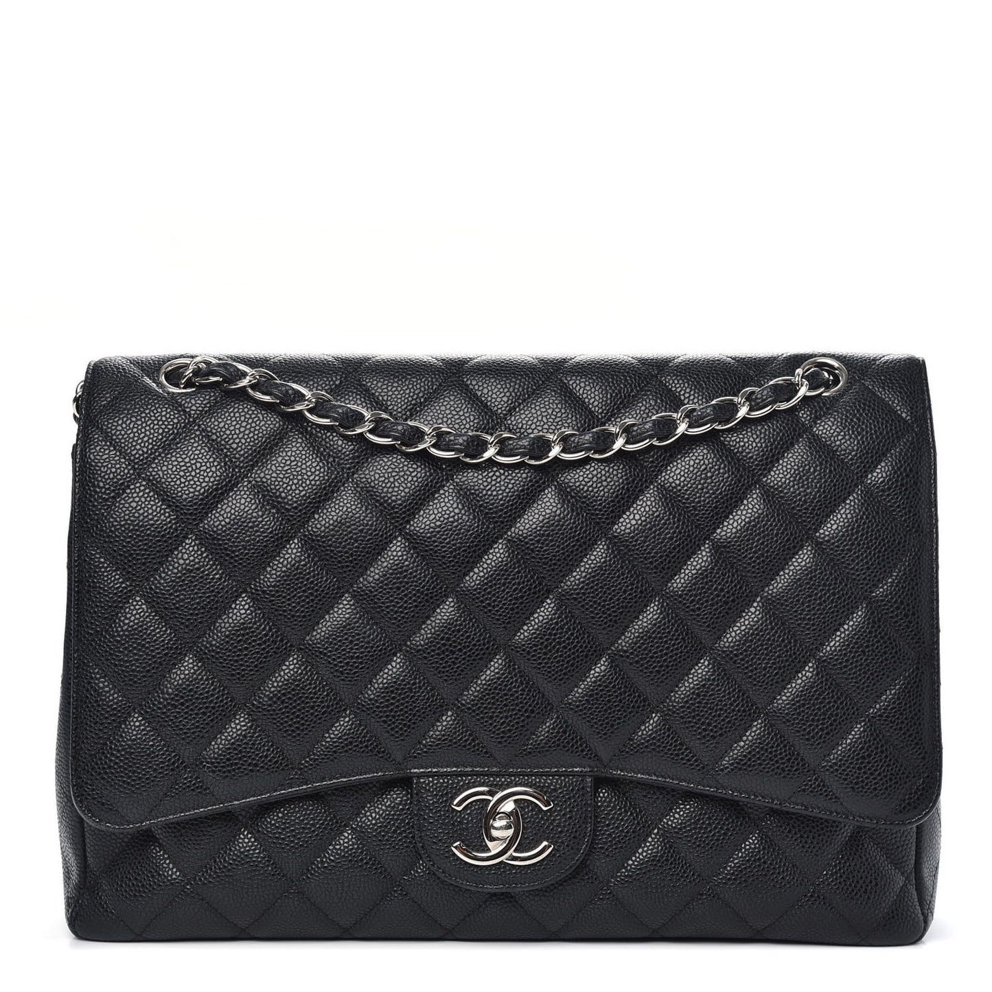 Caviar Quilted Maxi Double Flap Black