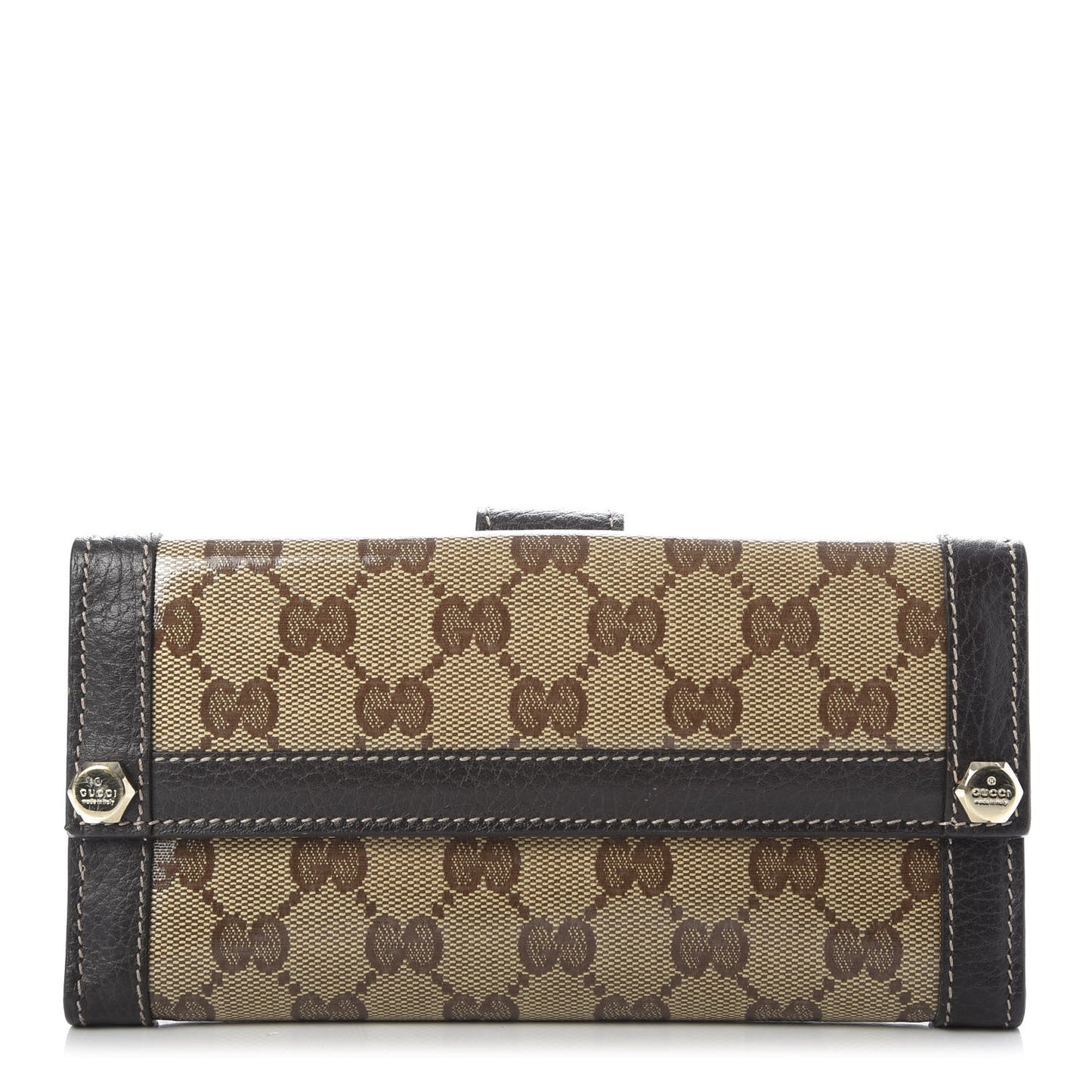 Crystal Monogram Continental Charmy Wallet Brown