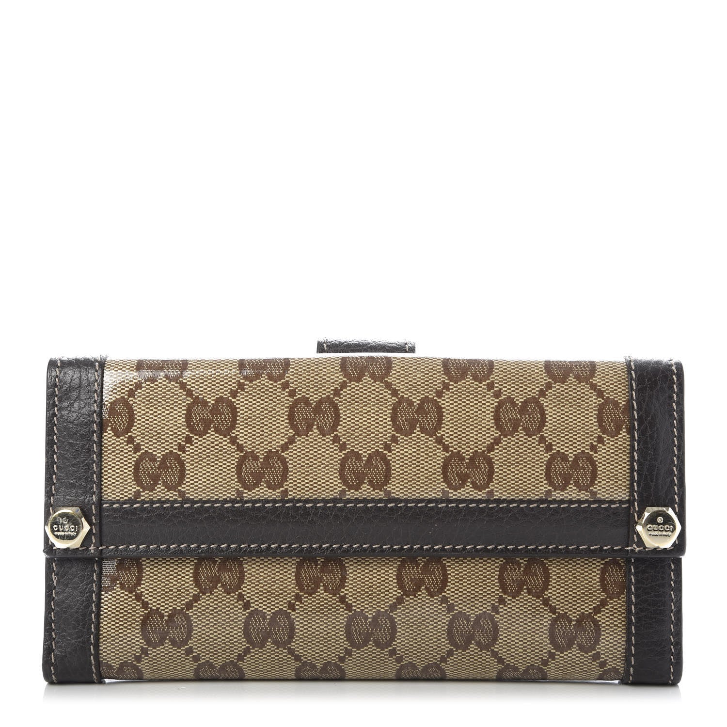 Gucci Crystal Monogram Continental Charmy Wallet Brown 1 of 9