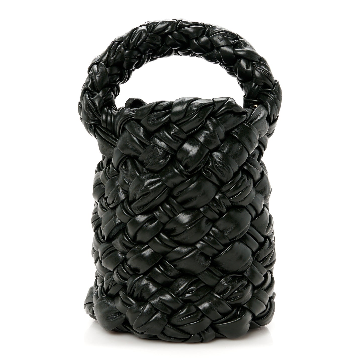 Calfskin Intrecciato Kalimero Bucket Bag Dark Green