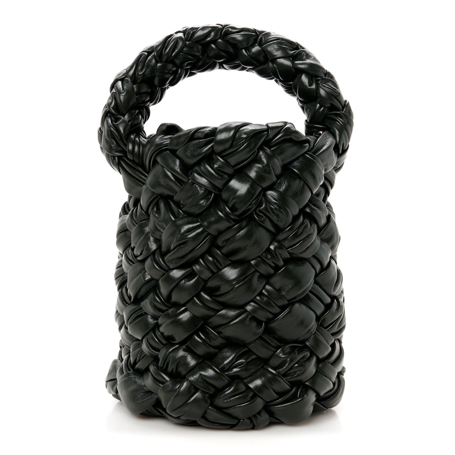 Bottega Veneta Calfskin Intrecciato Kalimero Bucket Bag Dark Green 1 of 11