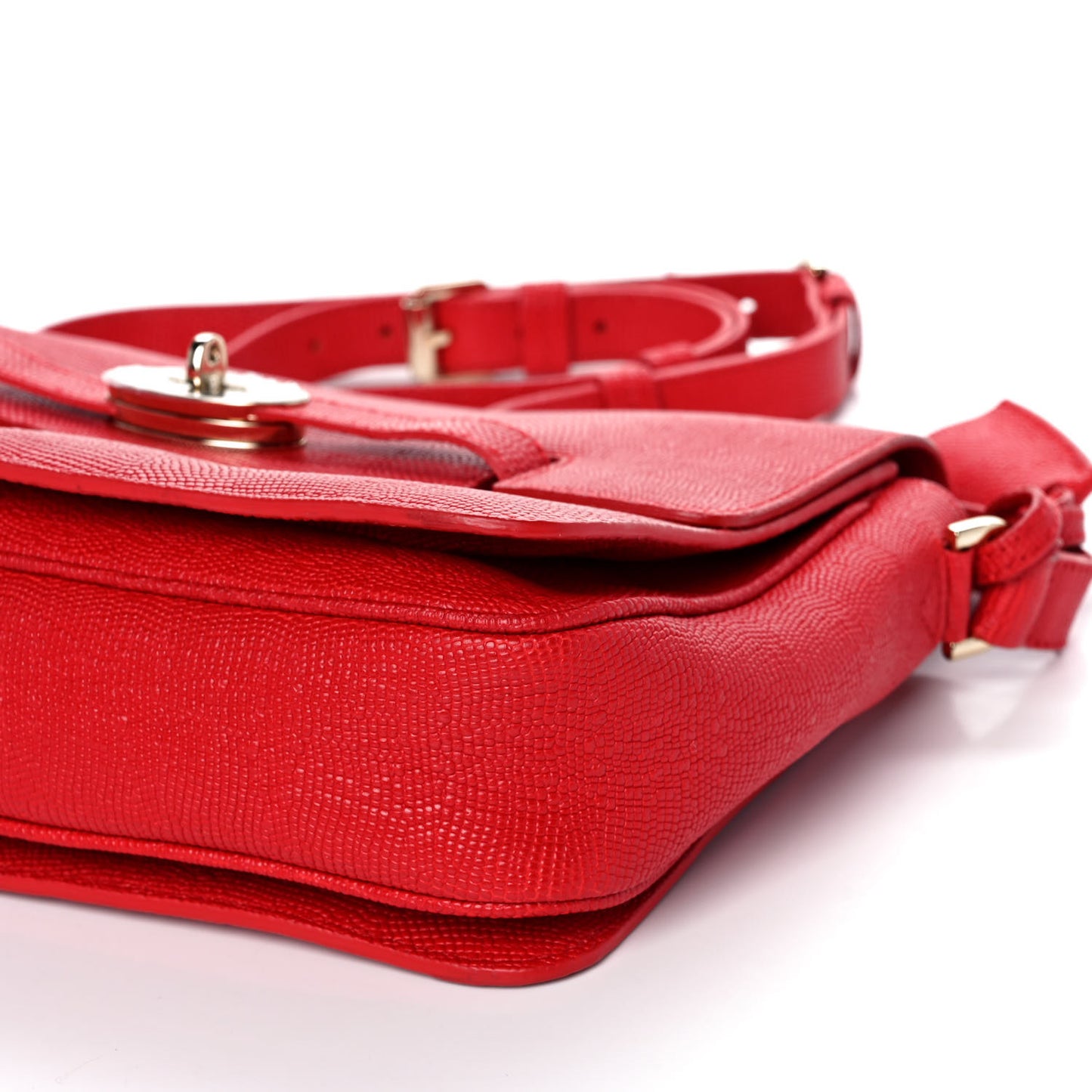 Lizard Embossed Calfskin Bayswater Shoulder Bag Bright Red