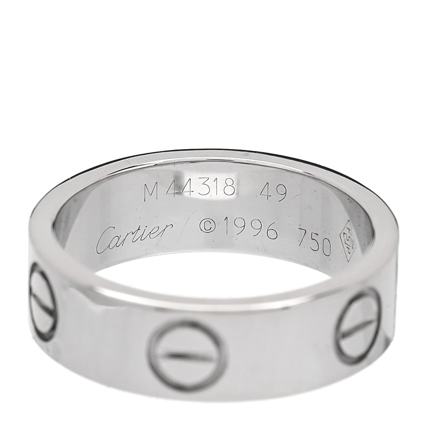 18K White Gold 5.5mm LOVE Ring 49 4.75