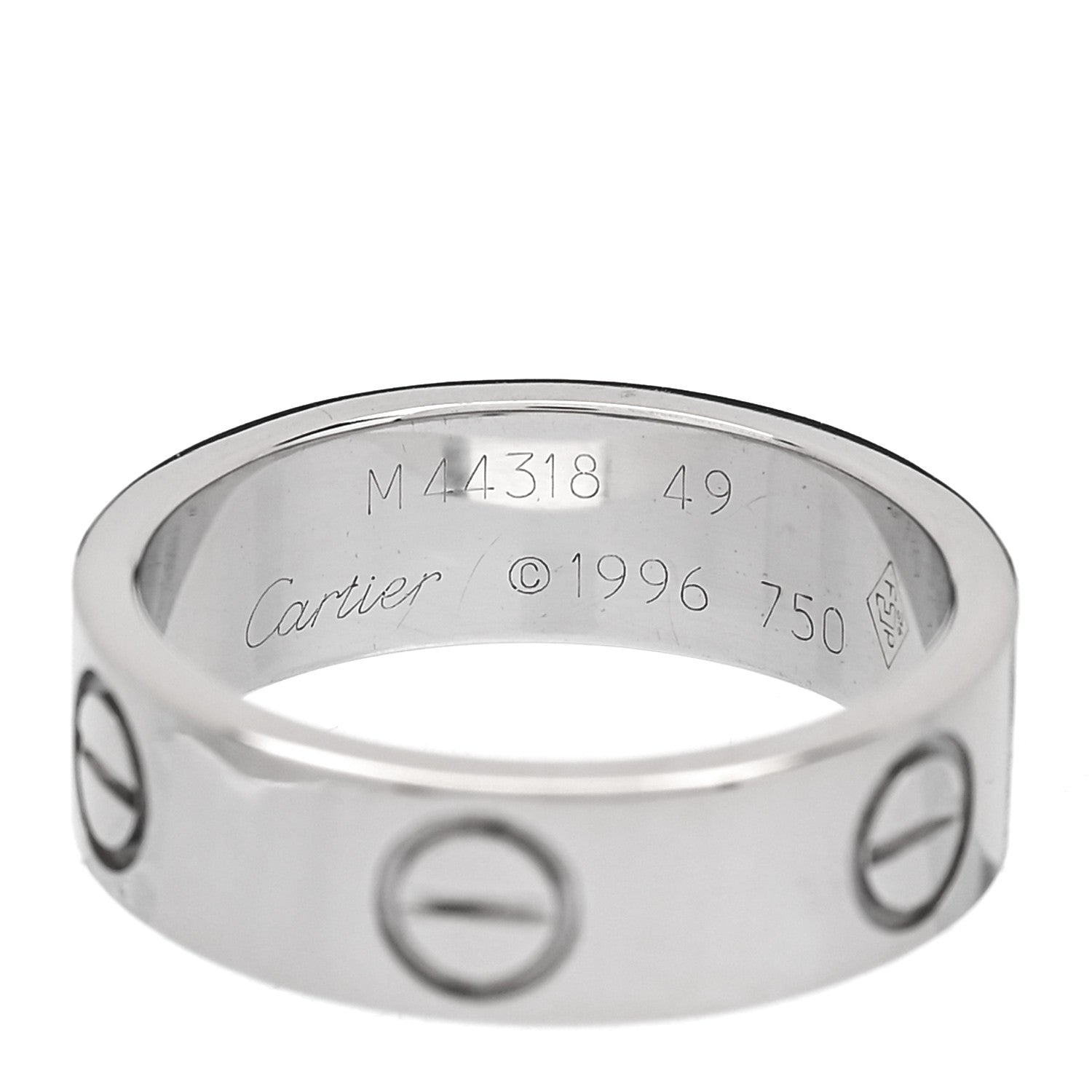 Cartier 18K White Gold 5.5mm LOVE Ring 49 4.75 4 of 4