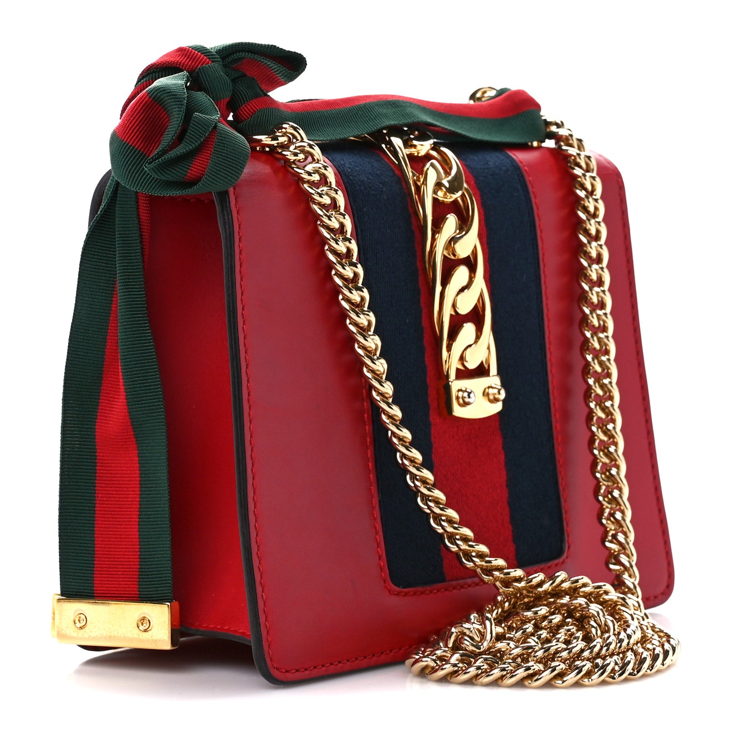 Calfskin Mini Sylvie Chain Shoulder Bag Hibiscus Red