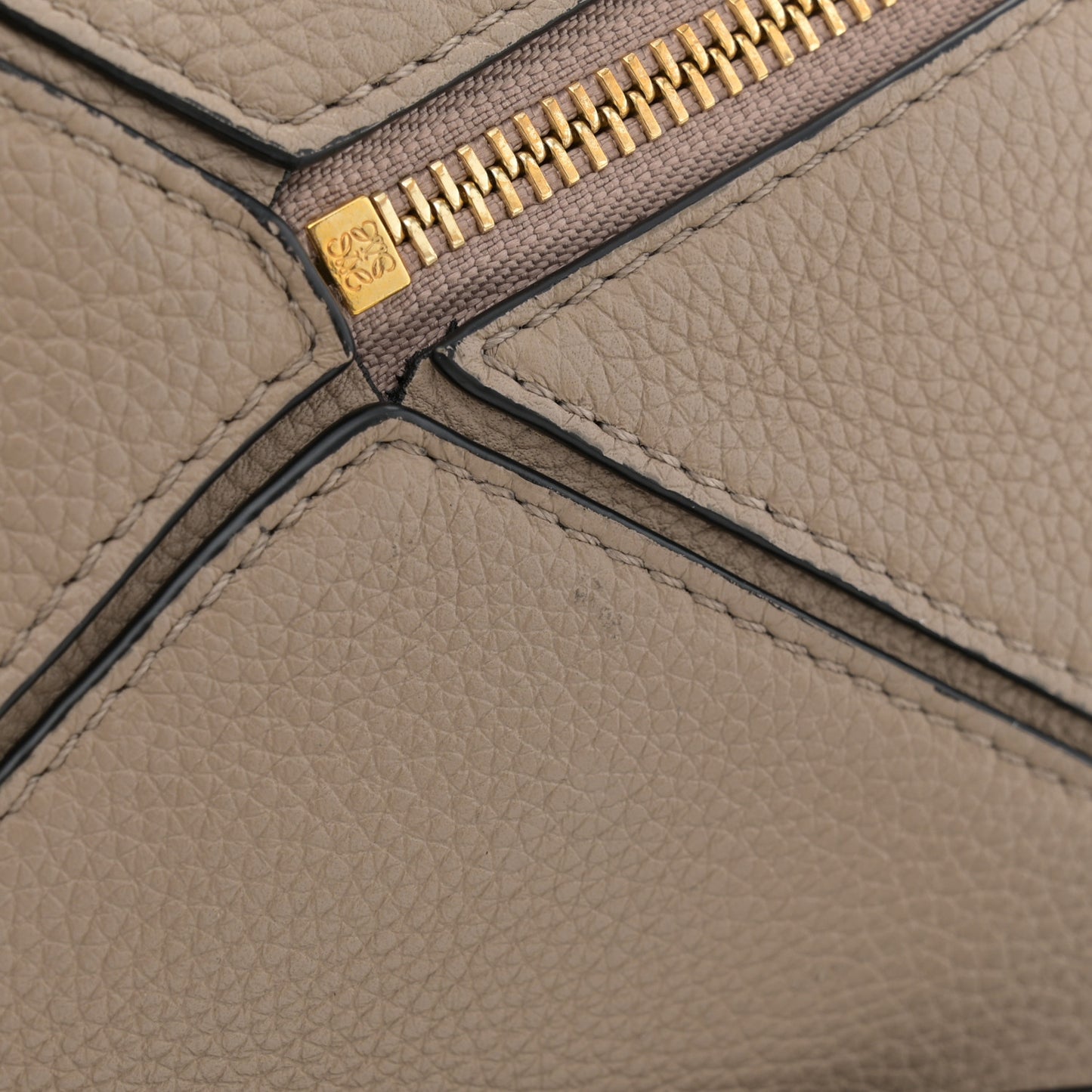 Grained Calfskin Puzzle Bag Mink