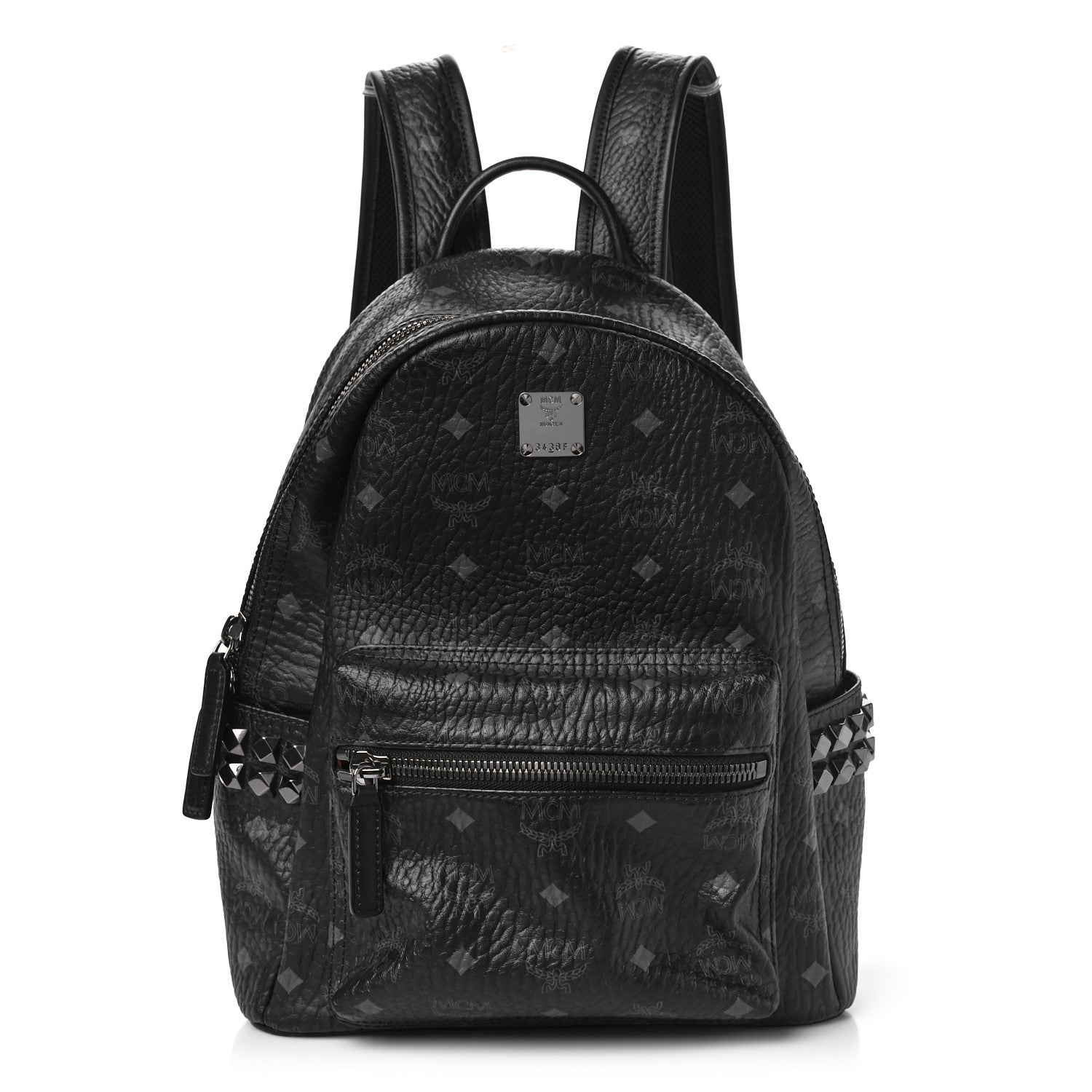 MCM Visetos Small Side Stud Stark Backpack Black 1 of 8