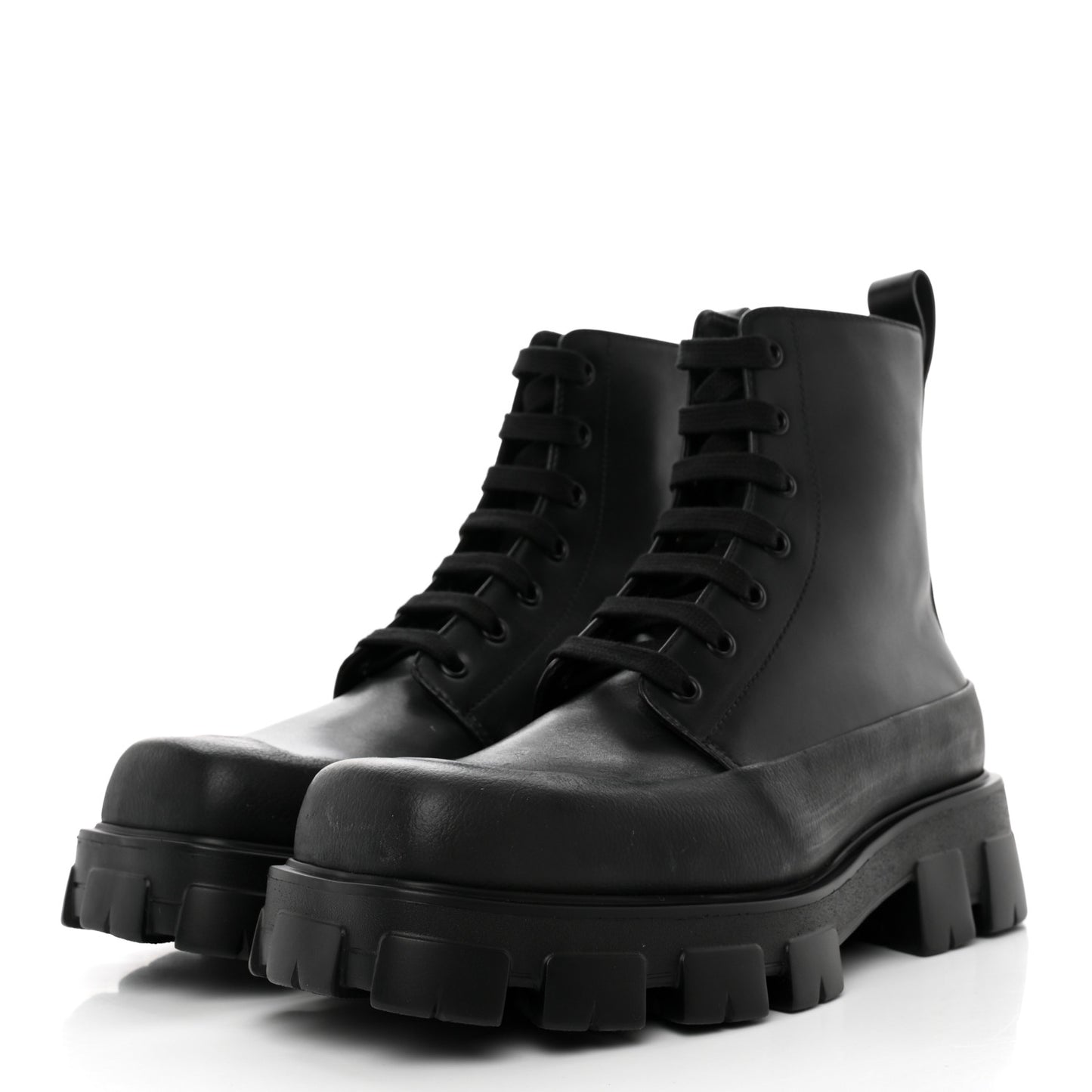 Vitello Mens Lug Sole 45mm Combat Boots 9 Black