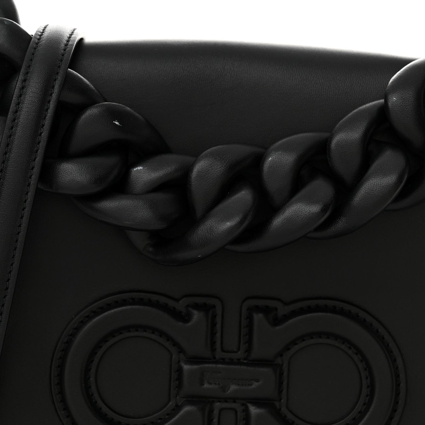 Calfskin Aura Shoulder Bag Black