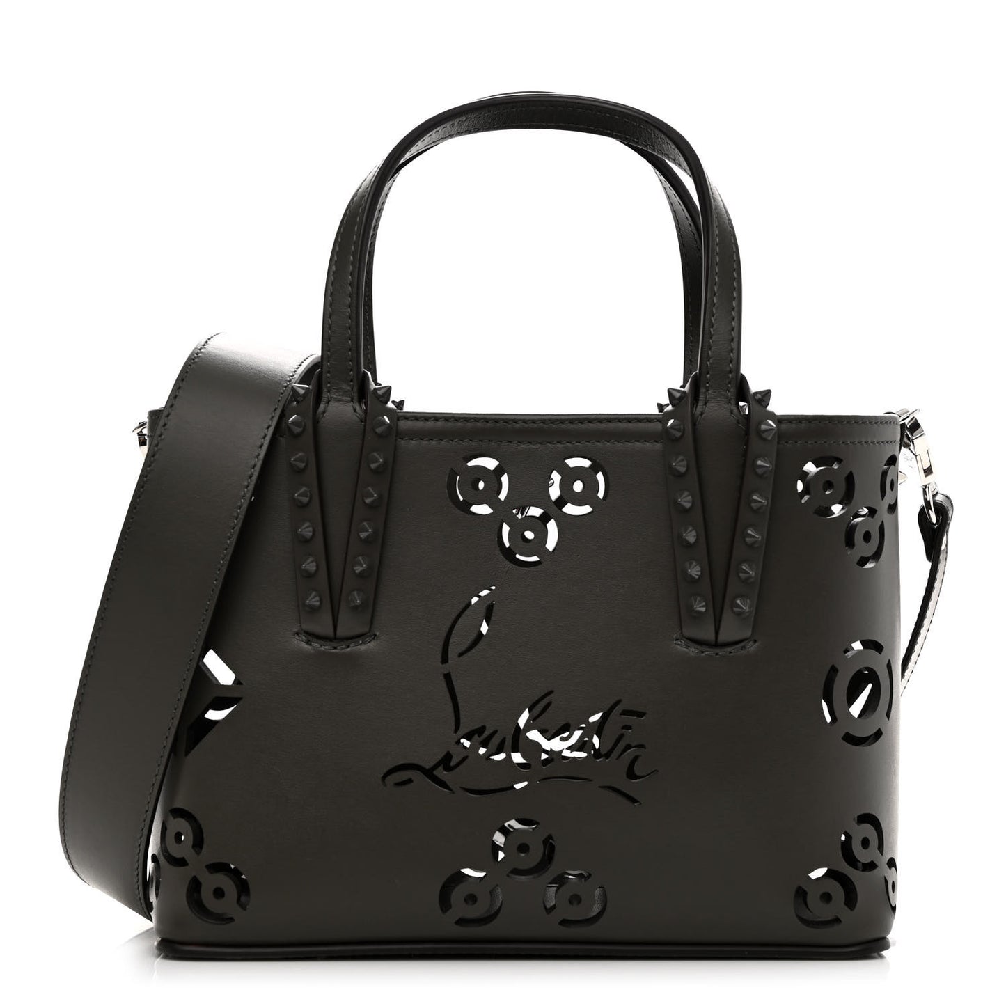 Perforated Mini East West Cabata Tote Black