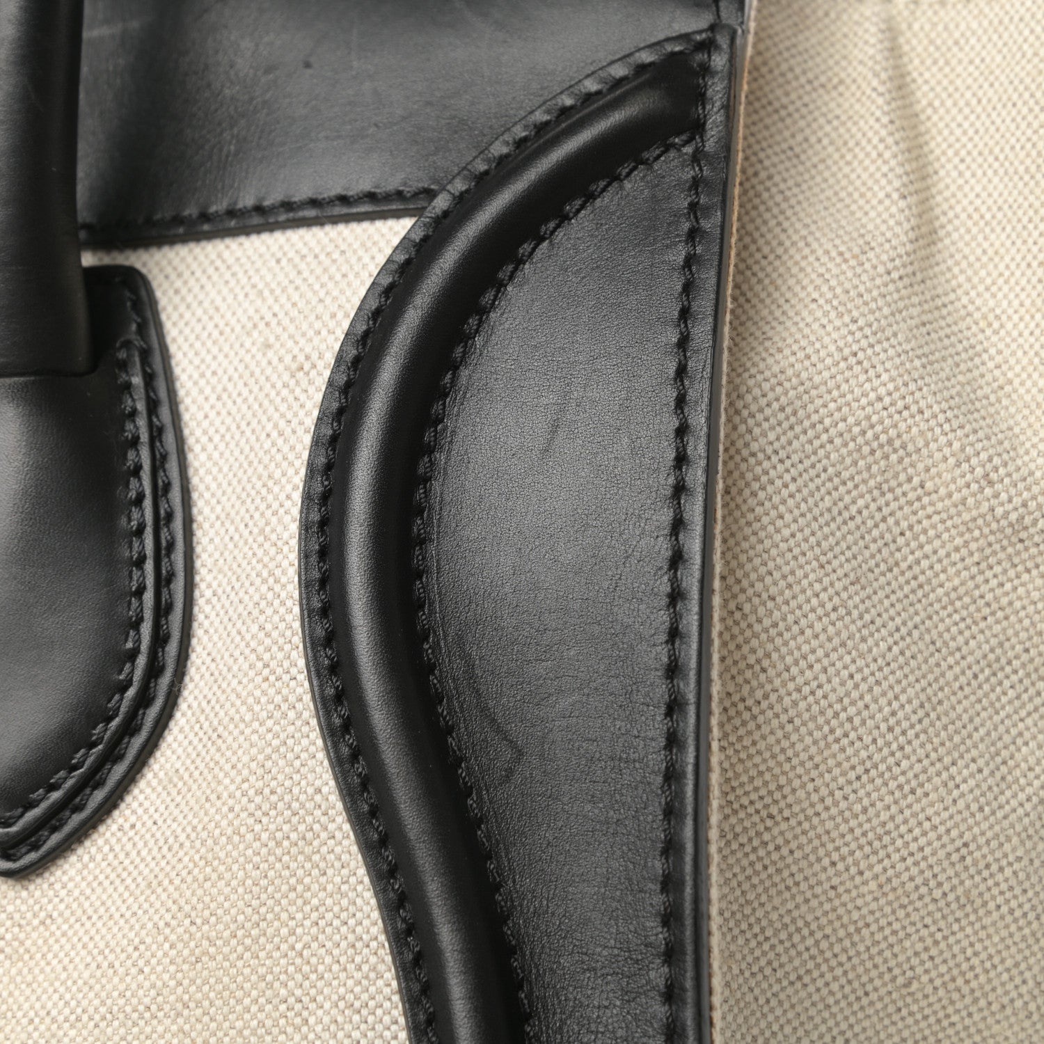 Celine Natural Canvas Smooth Calfskin Mini Luggage Cream 14 of 17