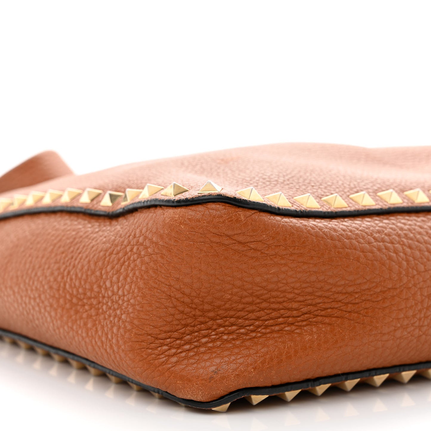 Pebbled Calfskin Large Rockstud Flip-Lock Messenger Bag Light Cuir