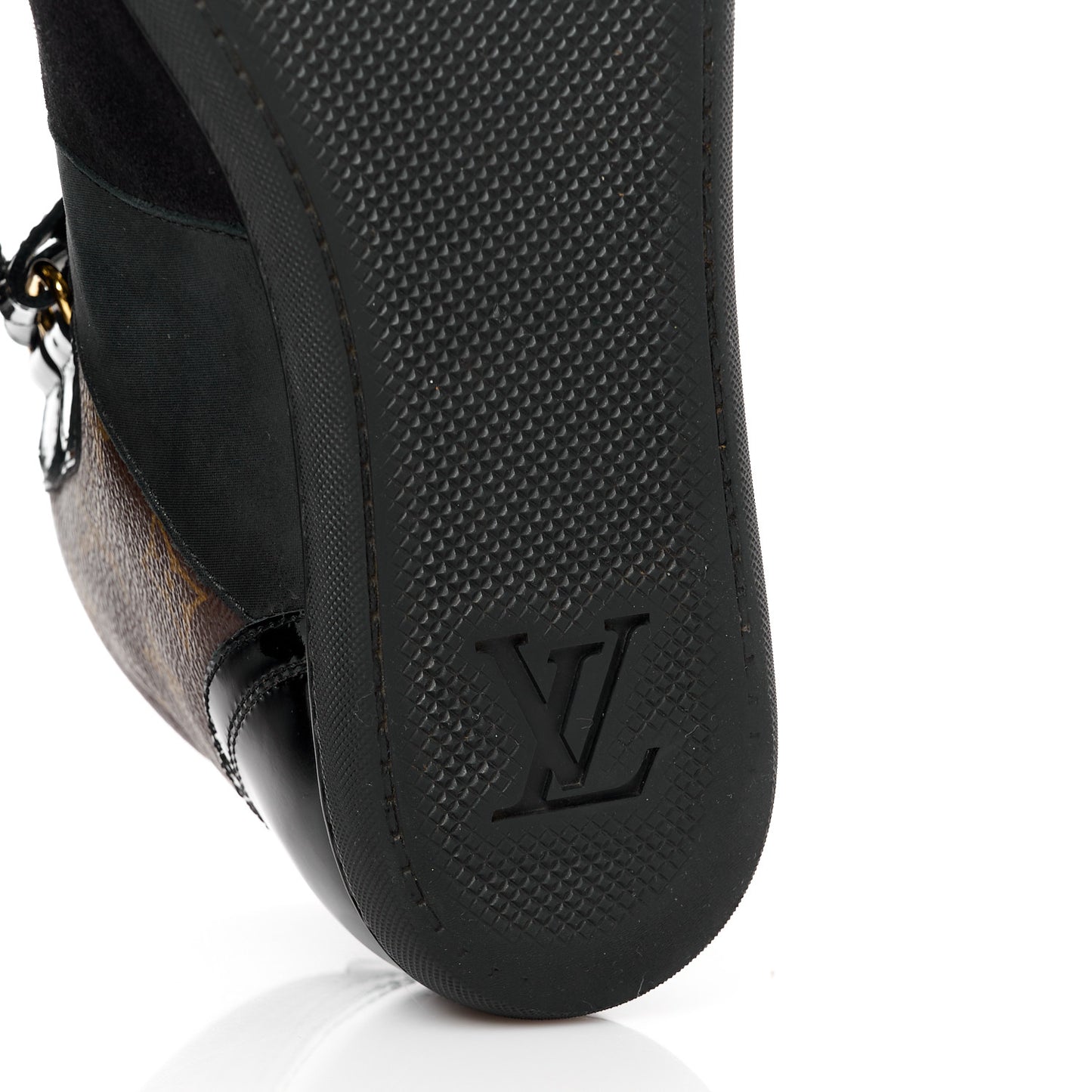 Suede Patent Monogram Move Up Sneakers 37 Black