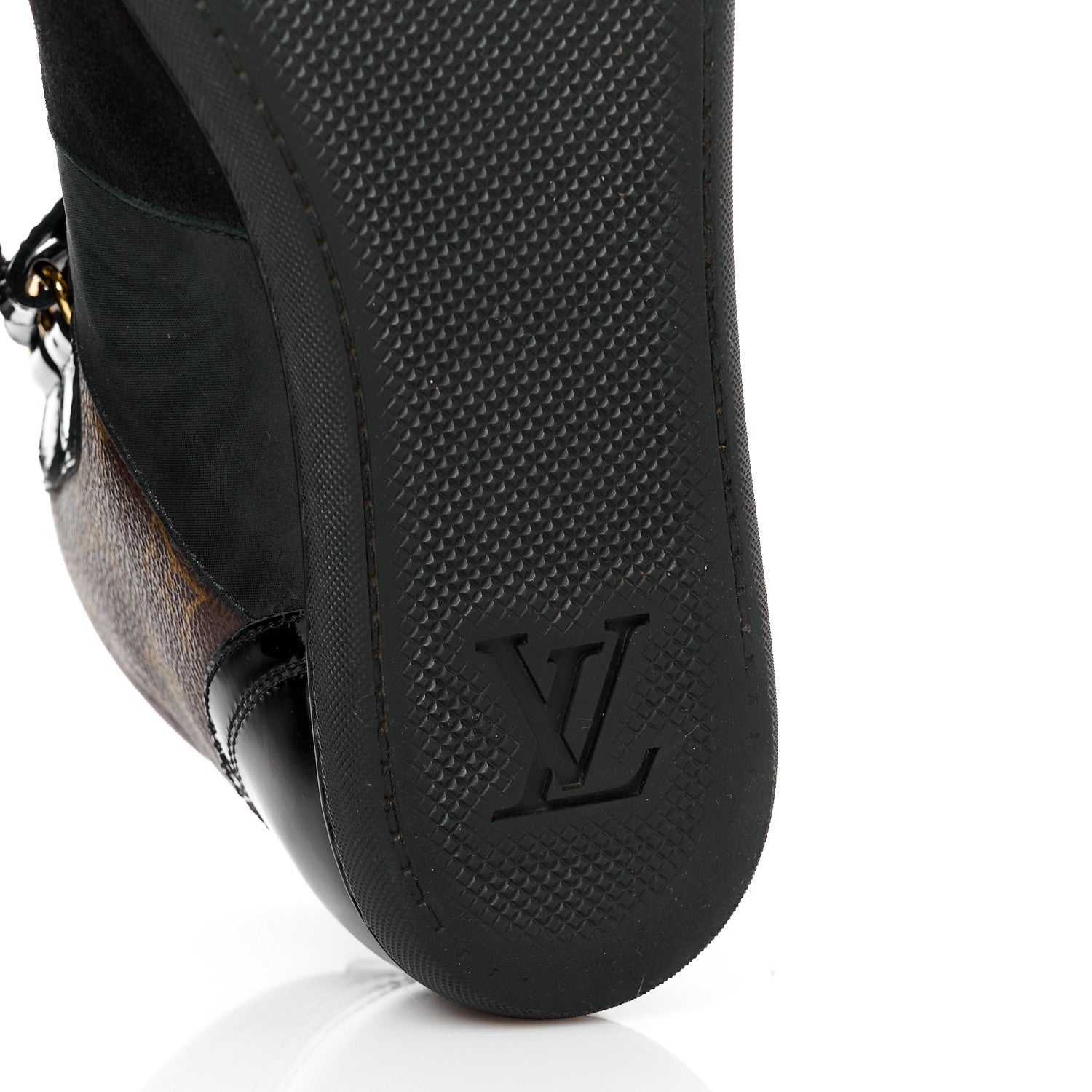 Louis Vuitton Suede Patent Monogram Move Up Sneakers 37 Black 6 of 10