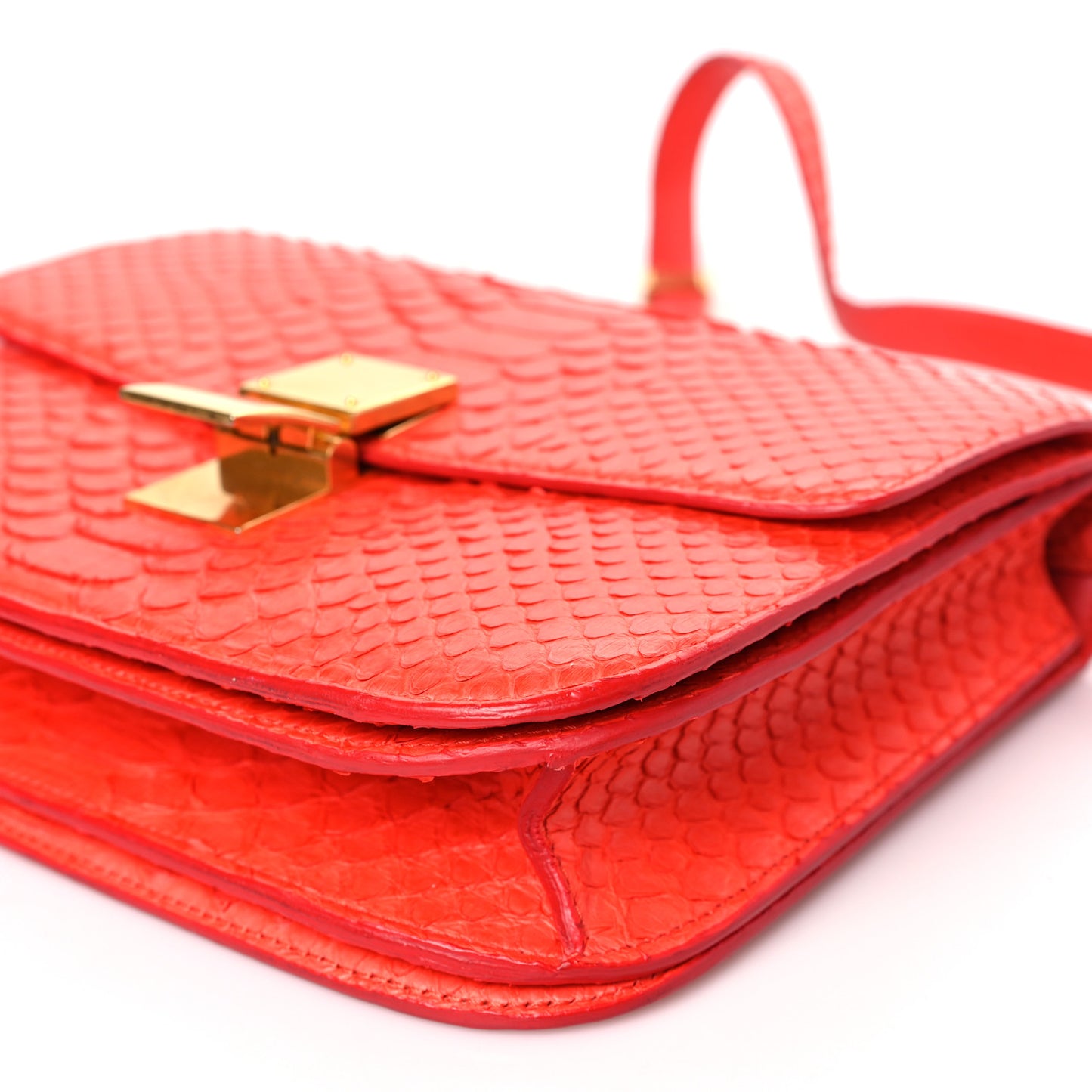 Snakeskin Medium Classic Box Flap Orange