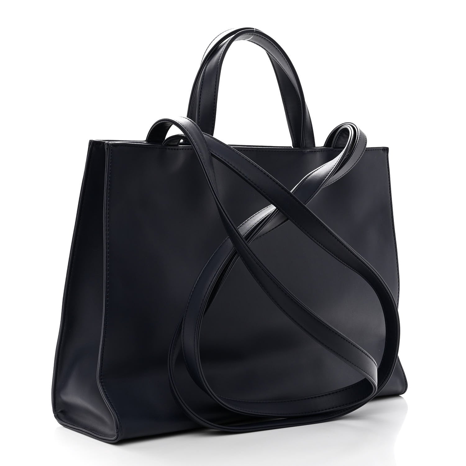 Telfar Vegan Leather Medium Shopping Bag Navy 3 of 9