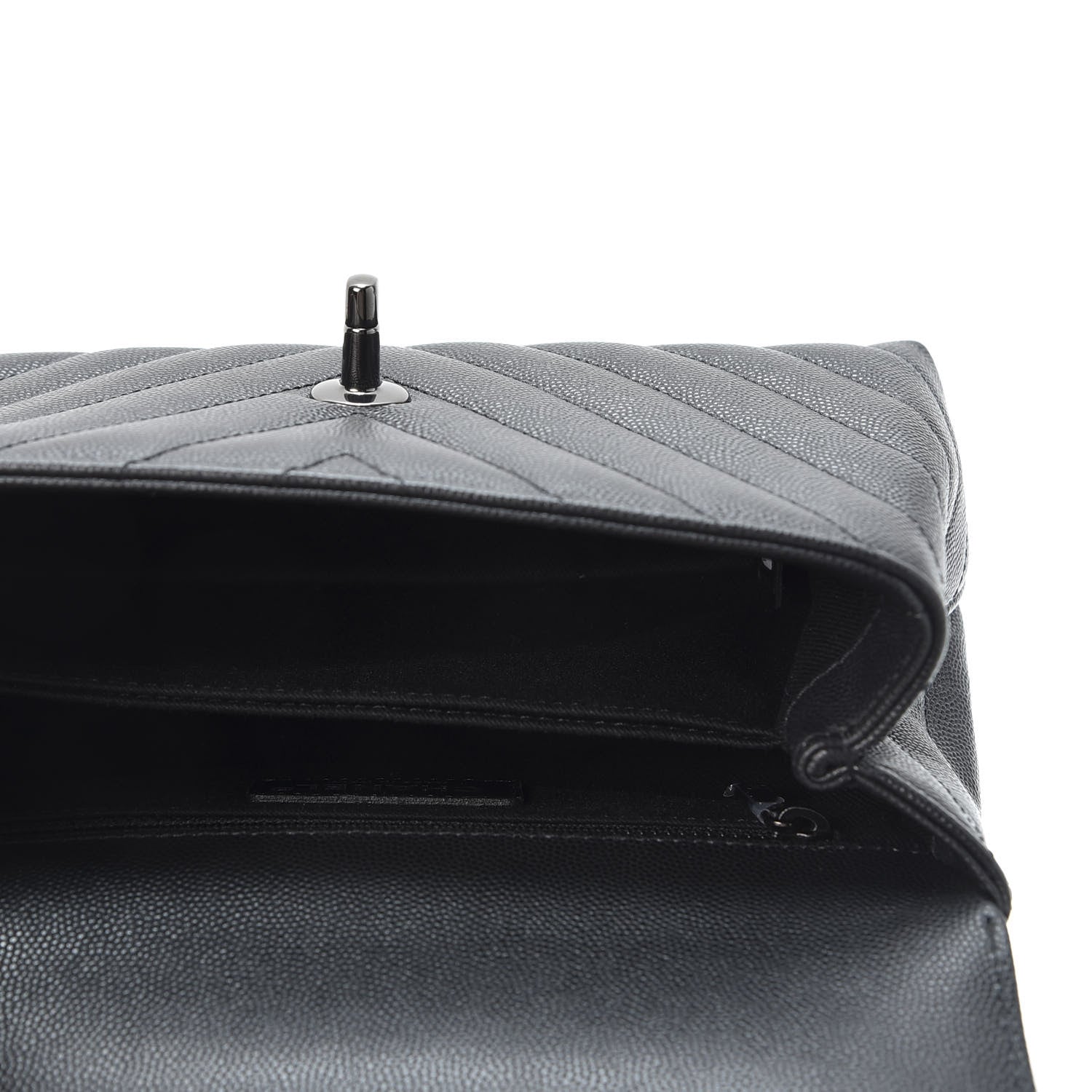 Chanel Caviar Chevron Quilted Mini Coco Handle Flap So Black 4 of 10