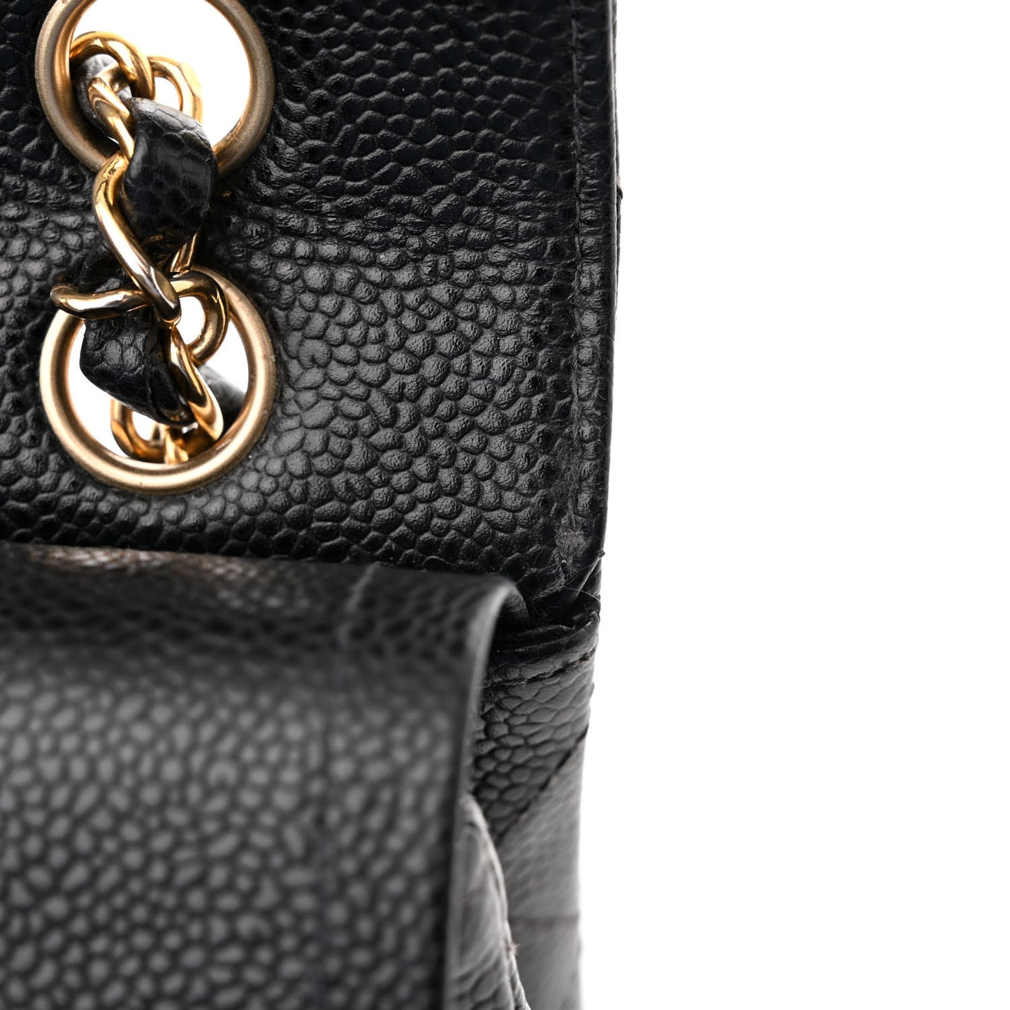 Caviar Quilted Small Double Flap Black