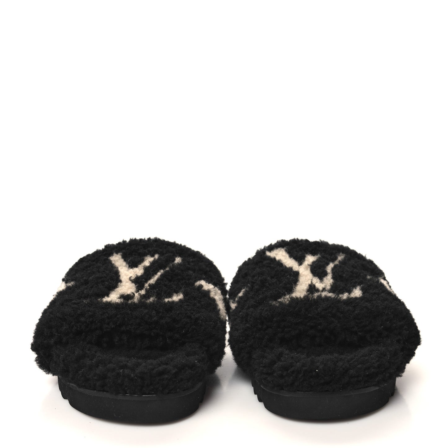 Shearling Monogram Giant Paseo Flat Comfort Mule 38 Black