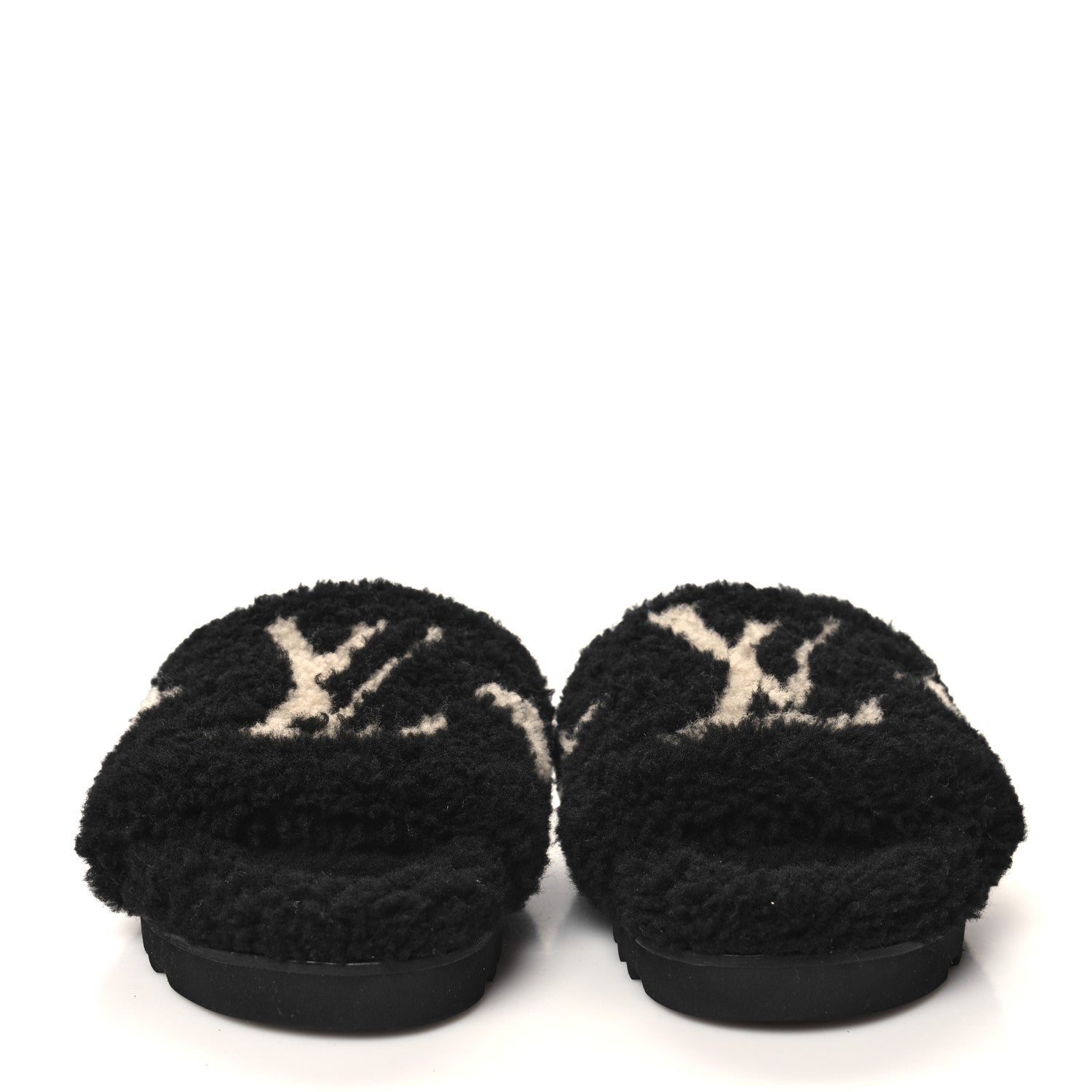 Louis Vuitton Shearling Monogram Giant Paseo Flat Comfort Mule 38 Black 2 of 9
