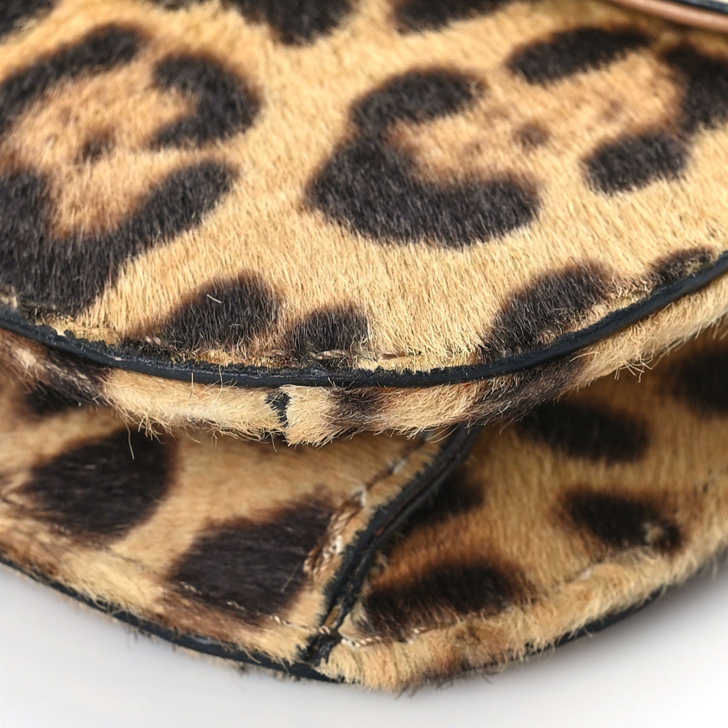 Calf Hair Leopard Print Small Glam Lock Rockstud Flap