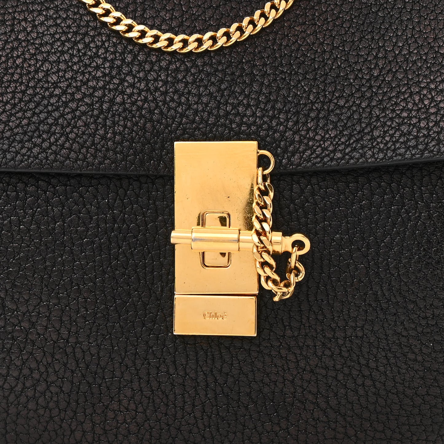 Grained Lambskin Drew Shoulder Bag Black