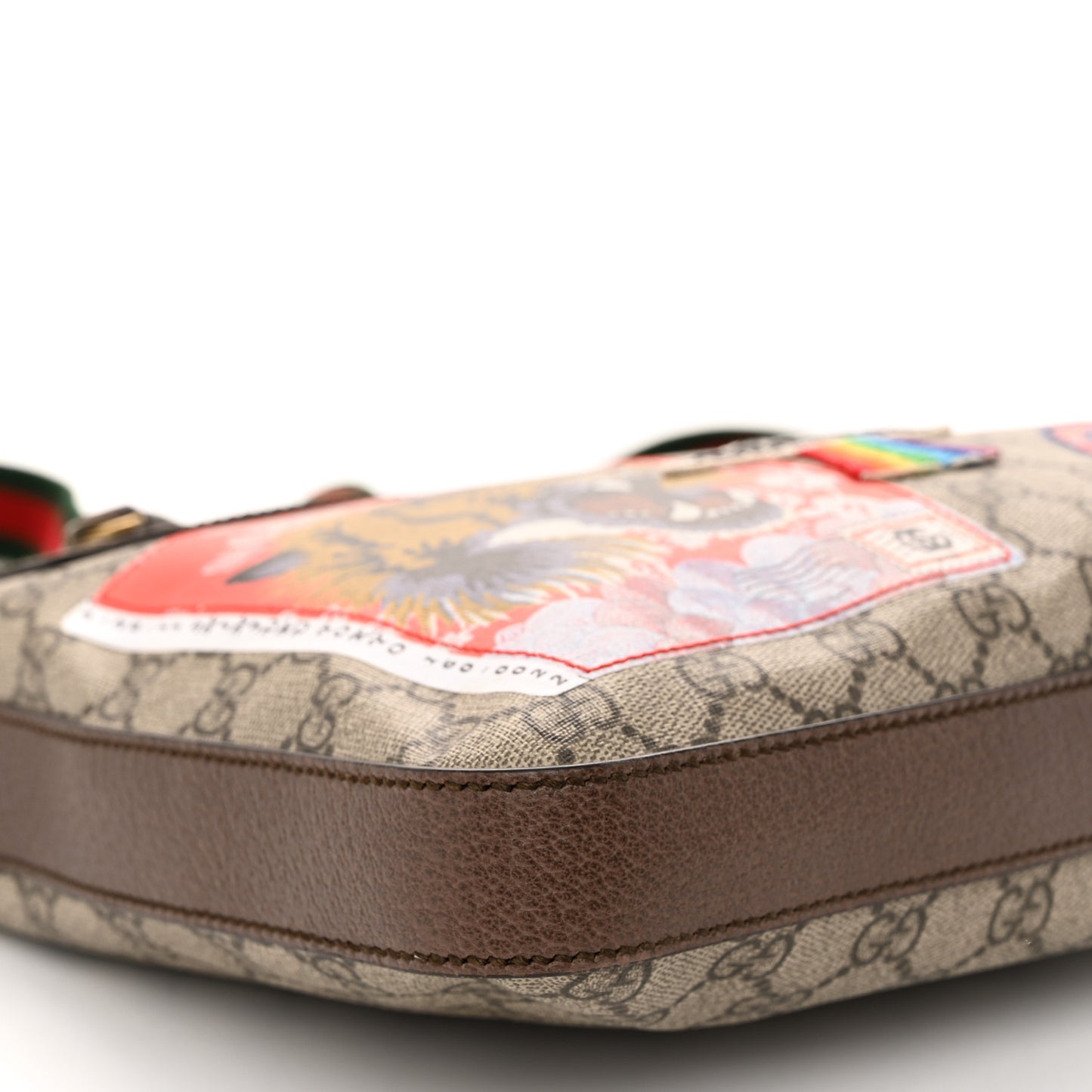 Soft GG Supreme Monogram Courrier Web Medium Flat Messenger Bag Beige New Acero Multicolor