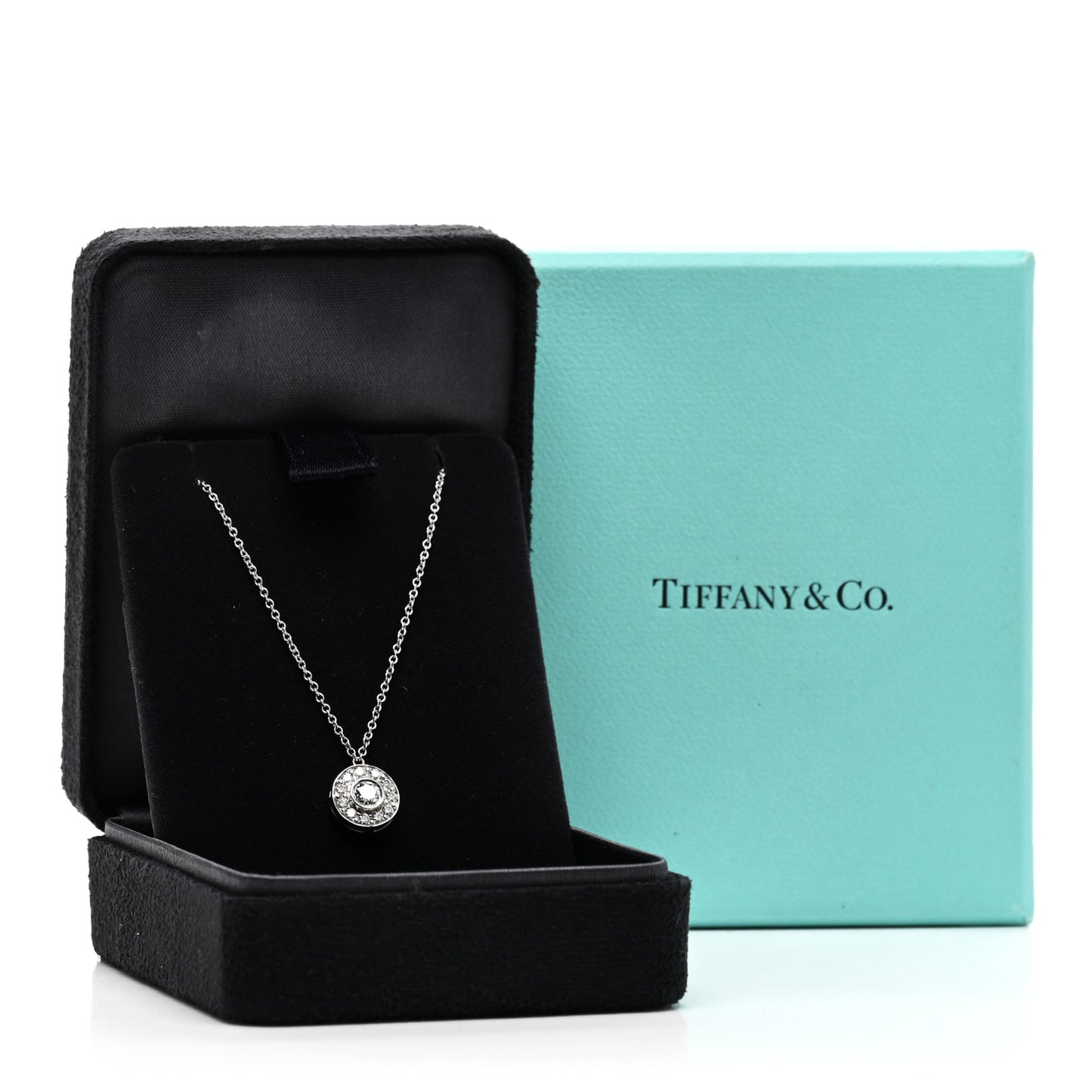 Platinum Diamond .32ctw Circlet Pendant Necklace