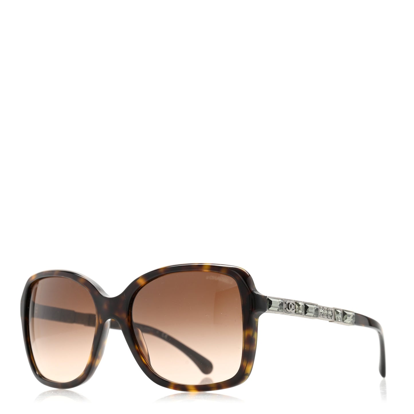 Crystal Baguette Square Sunglasses 5308-B Tortoise