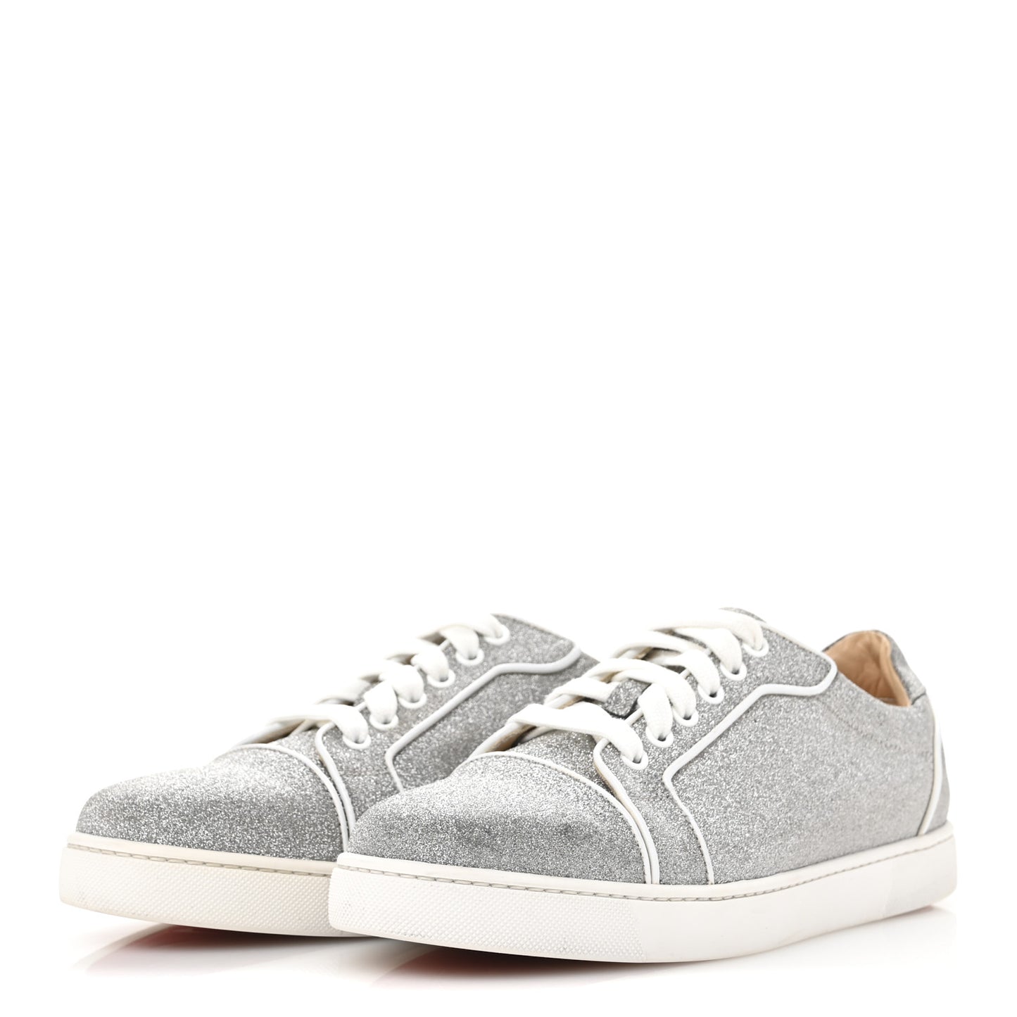 Glitter Calfskin Vieira Flat Sneakers 40.5 Silver