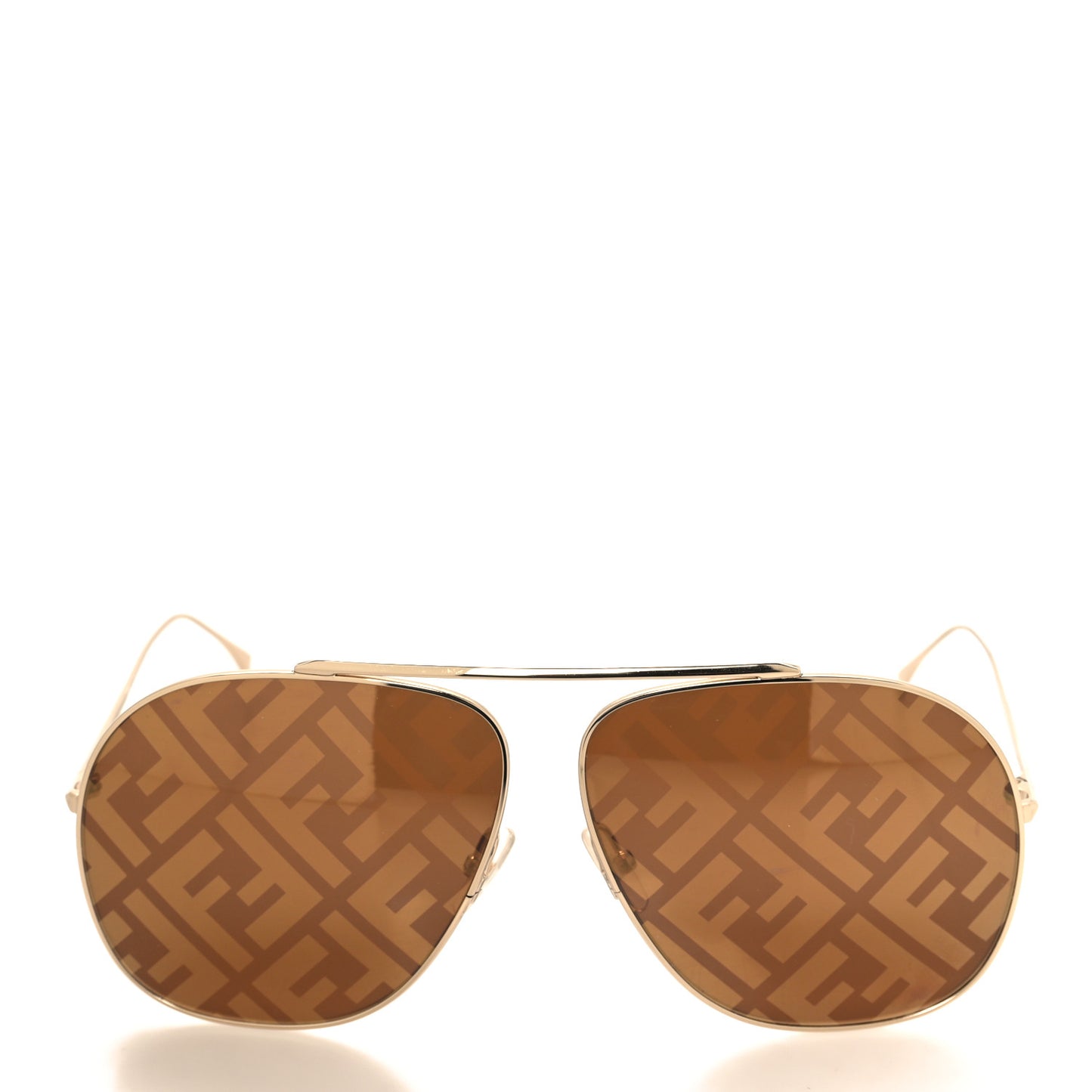 Metal Fendi Forever Aviator Sunglasses FF0407/G/S Gold