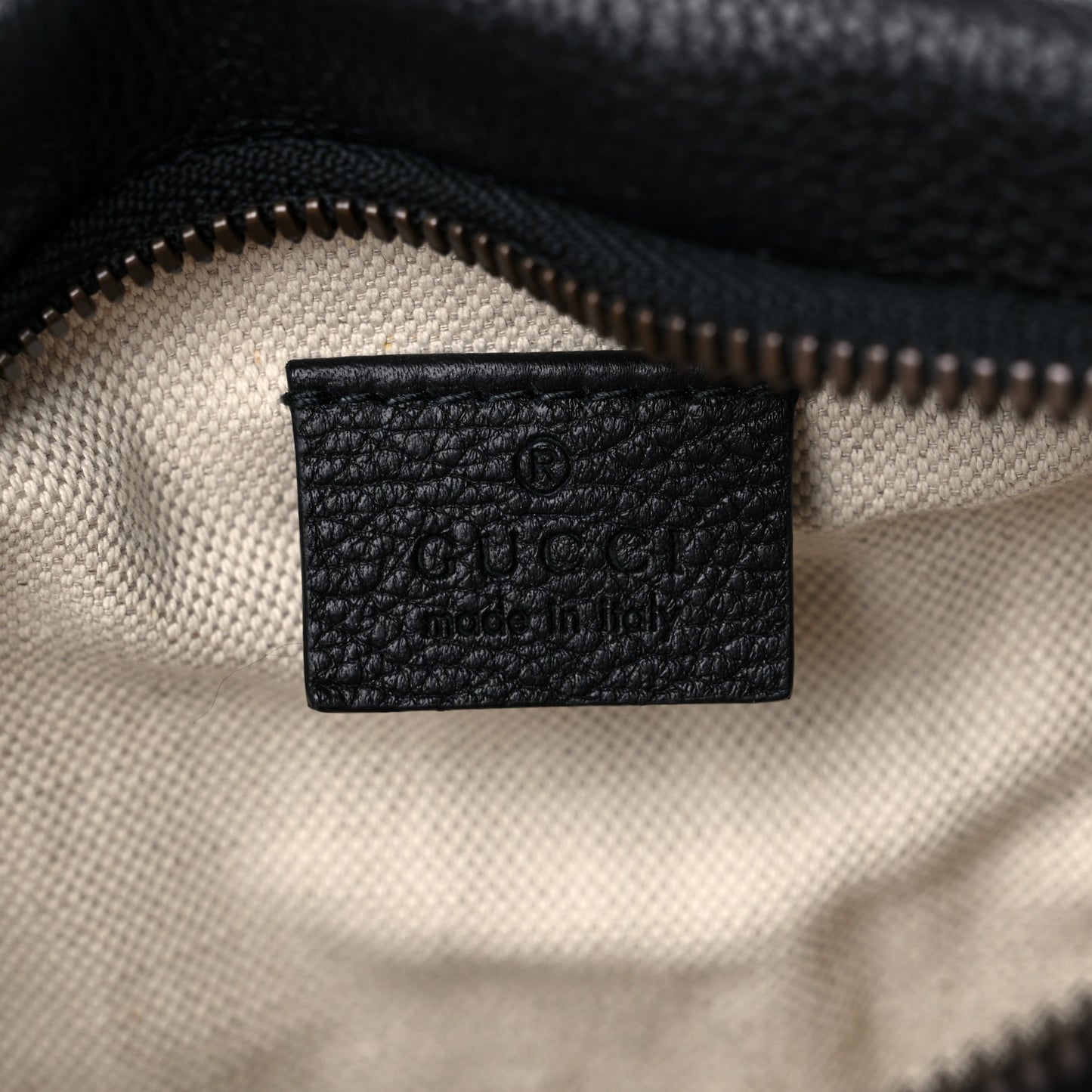 Grained Calfskin Small Logo Belt Bag Black