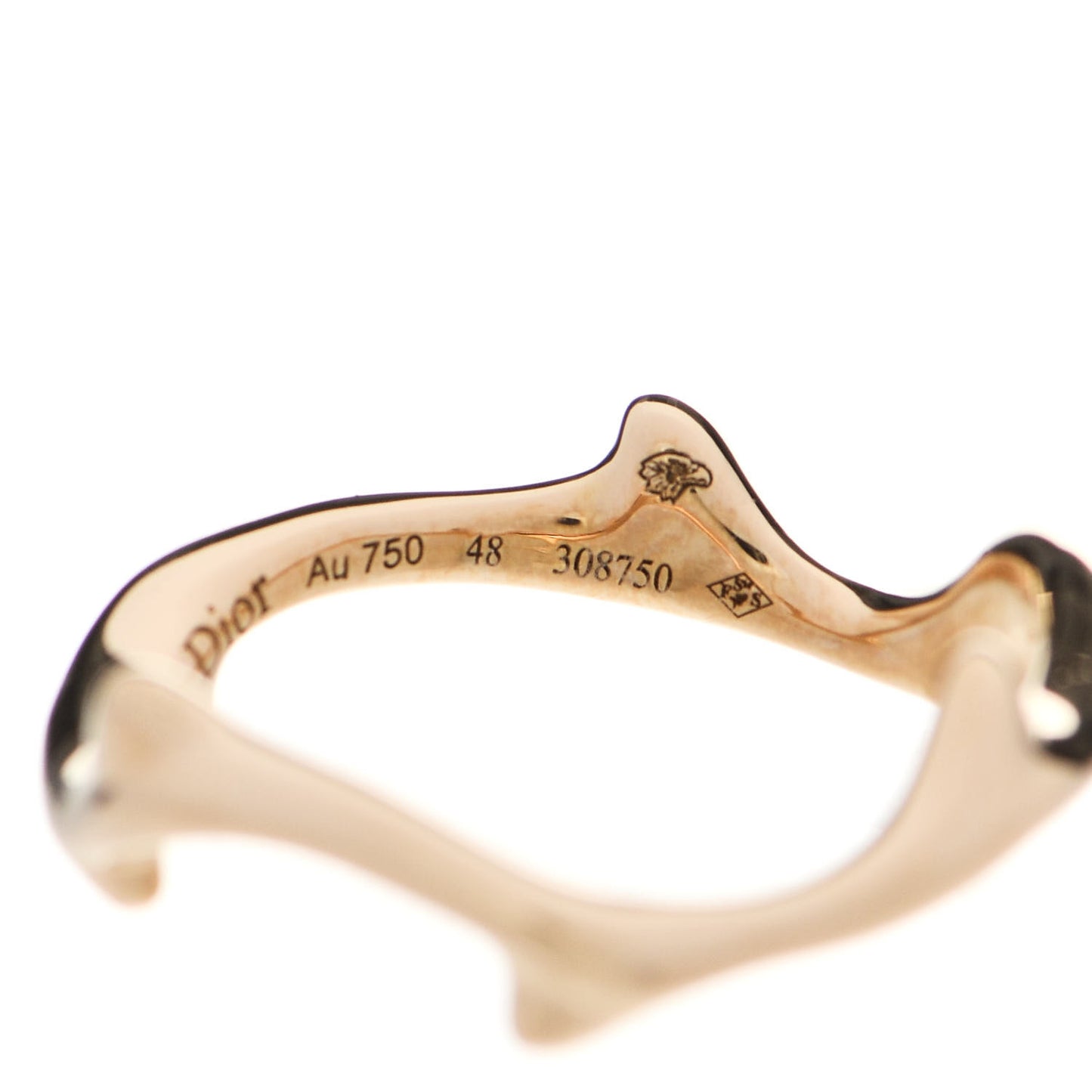 18K Yellow Gold Bois de Rose Ring 48 4.5