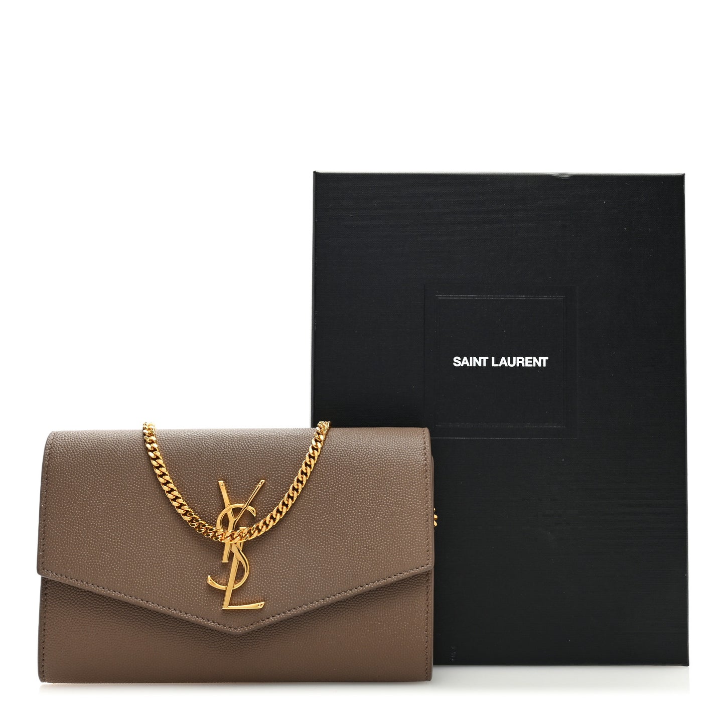 Grain De Poudre Monogram Uptown Chain Wallet Taupe