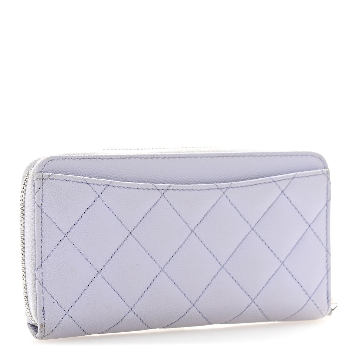 Caviar Quilted Medium Zip Around Wallet Light Purple