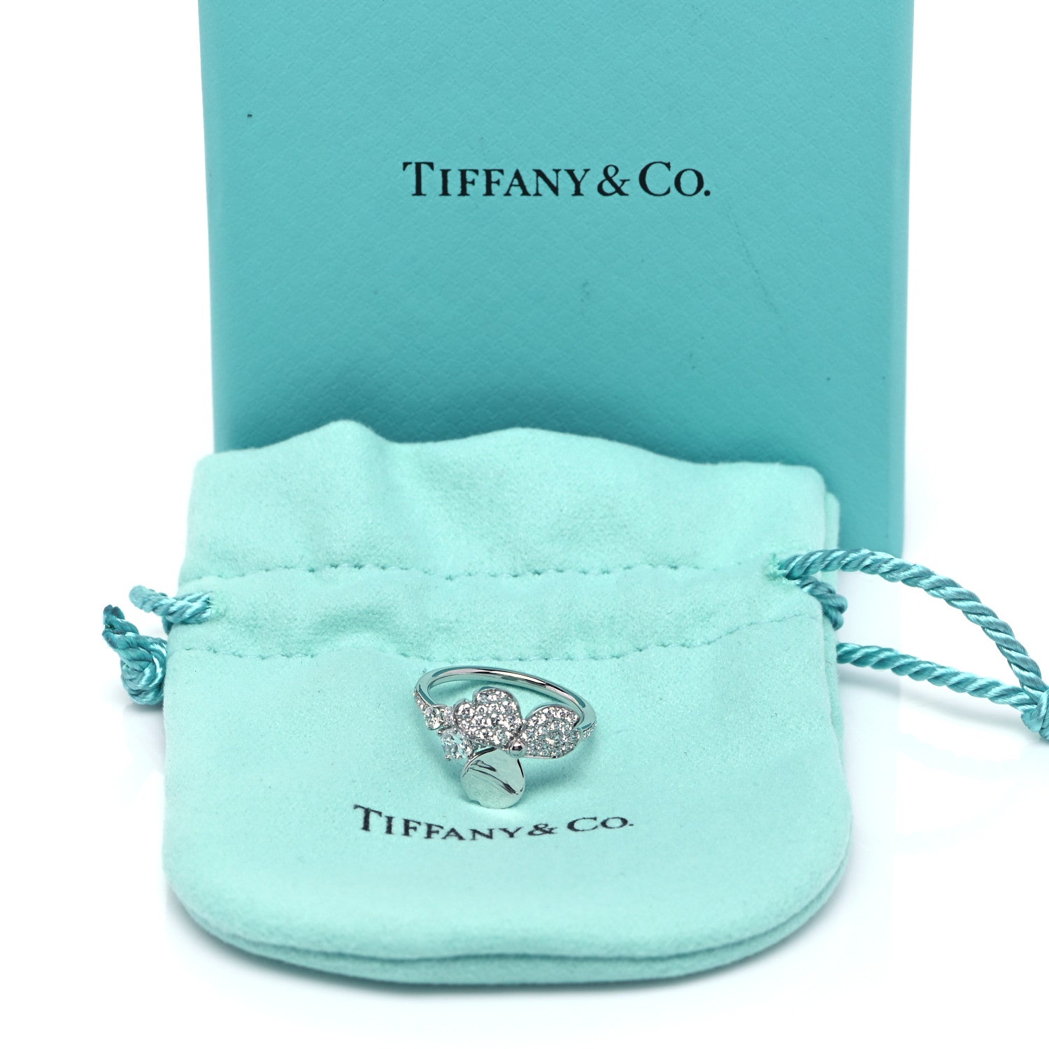 Tiffany Platinum Diamond Paper Flowers Mixed Cluster Ring 52 6 5 of 5