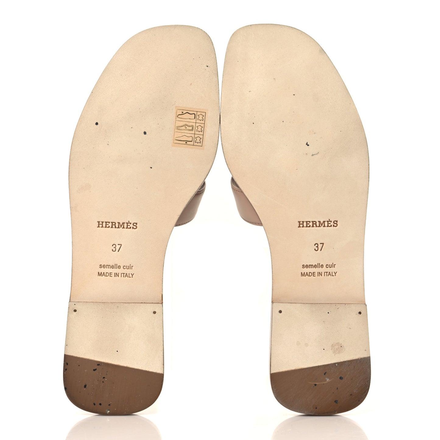 Box Calfskin Oran Sandals 37 Beige Nude